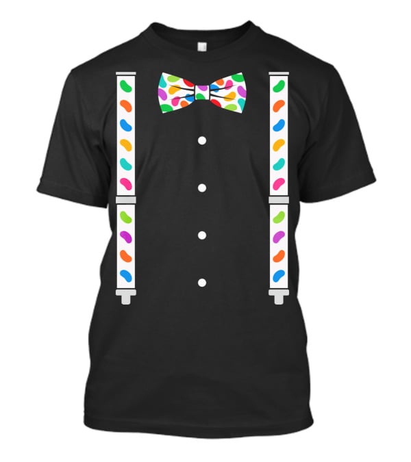 Easter Jelly Beans Bow Tie And Suspenders T-Shirt