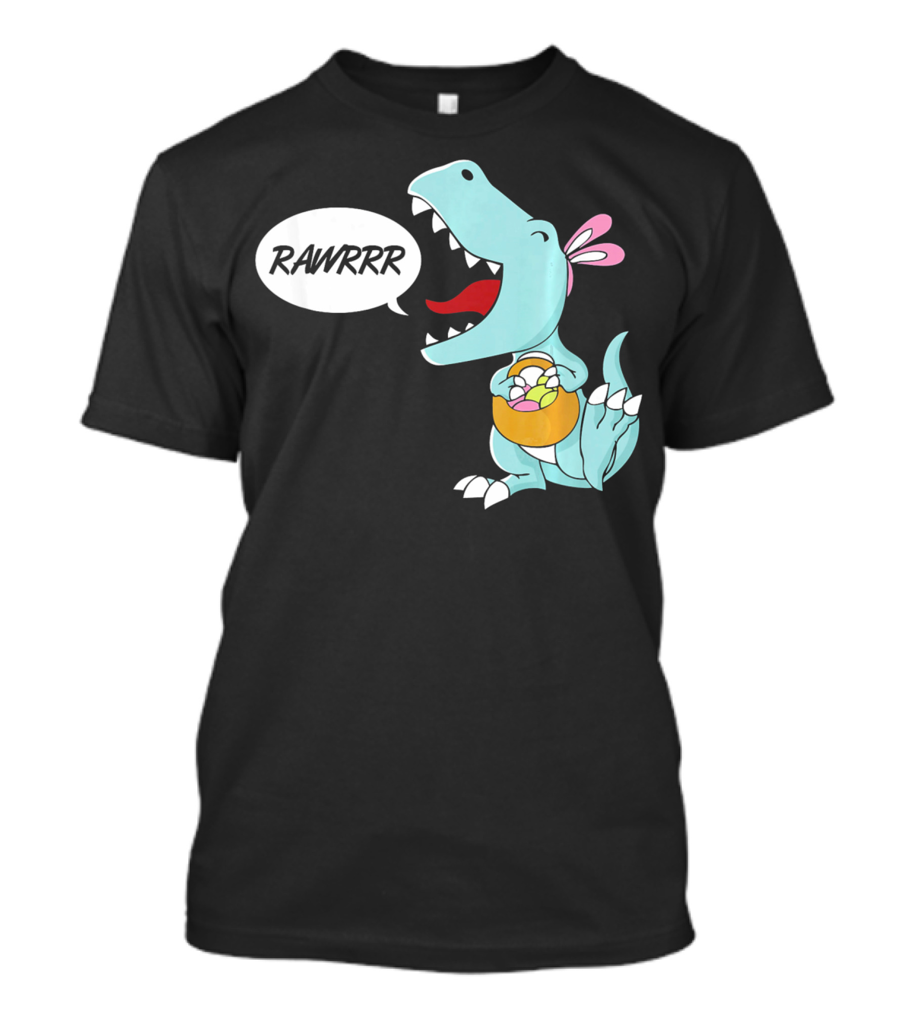 Rawrrr Bunnysaurus Rex Easter Dinosaur With Basket T-Shirt