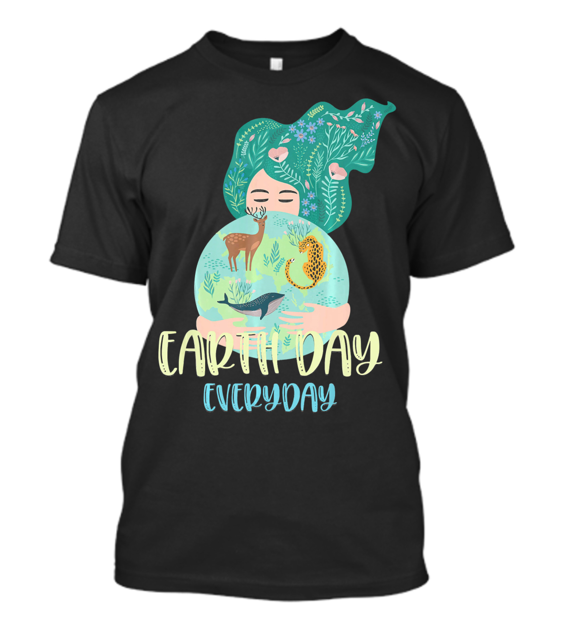 EARTH DAY EVERYDAY For Girls With Nature And Wildlife Elements T-Shirt