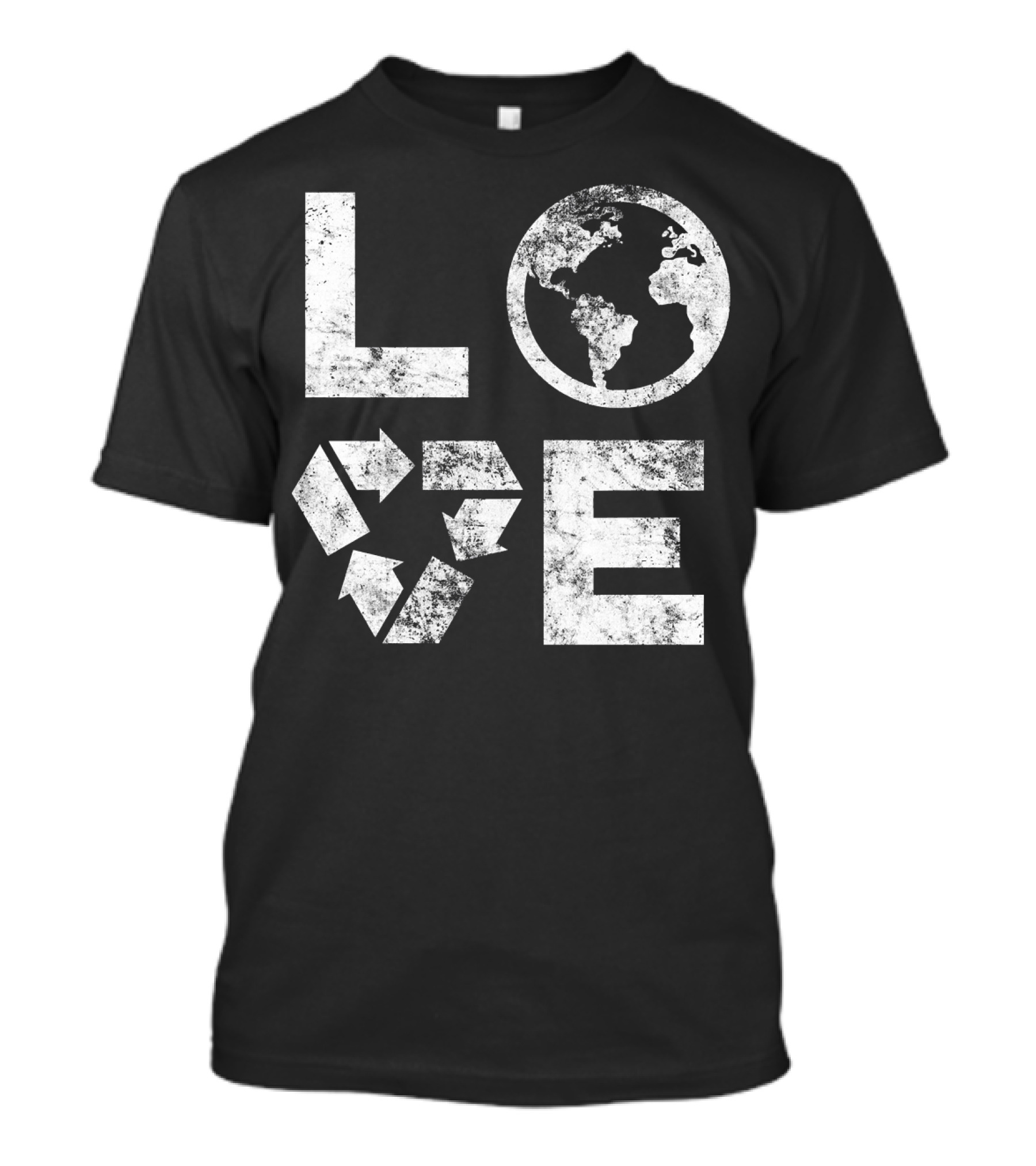 Love Earth Day Globe Recycle Typography T-Shirt