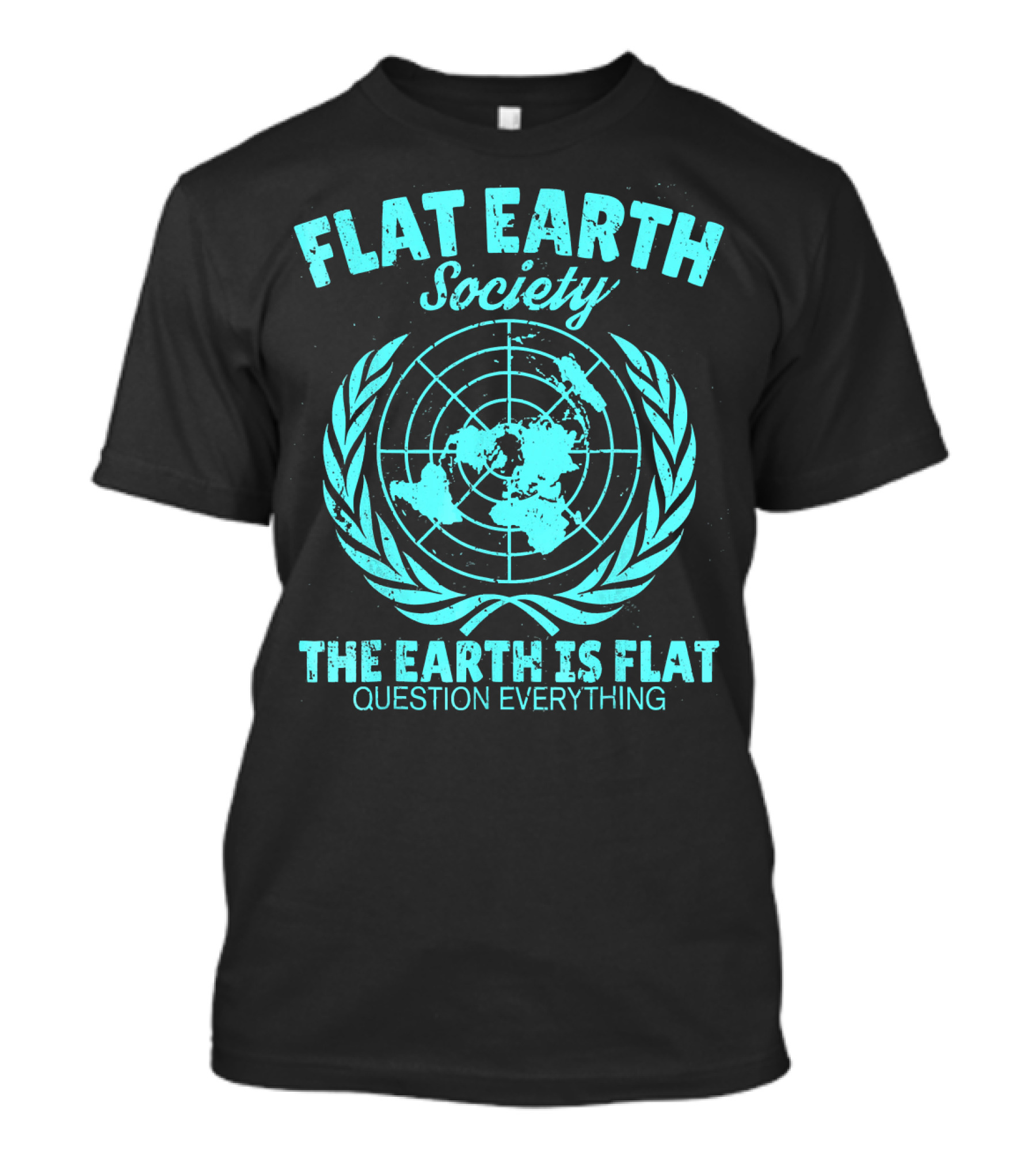 Flat Earth Society Baby Blue Retro Vintage Earth Is Flat Question Everything T-Shirt
