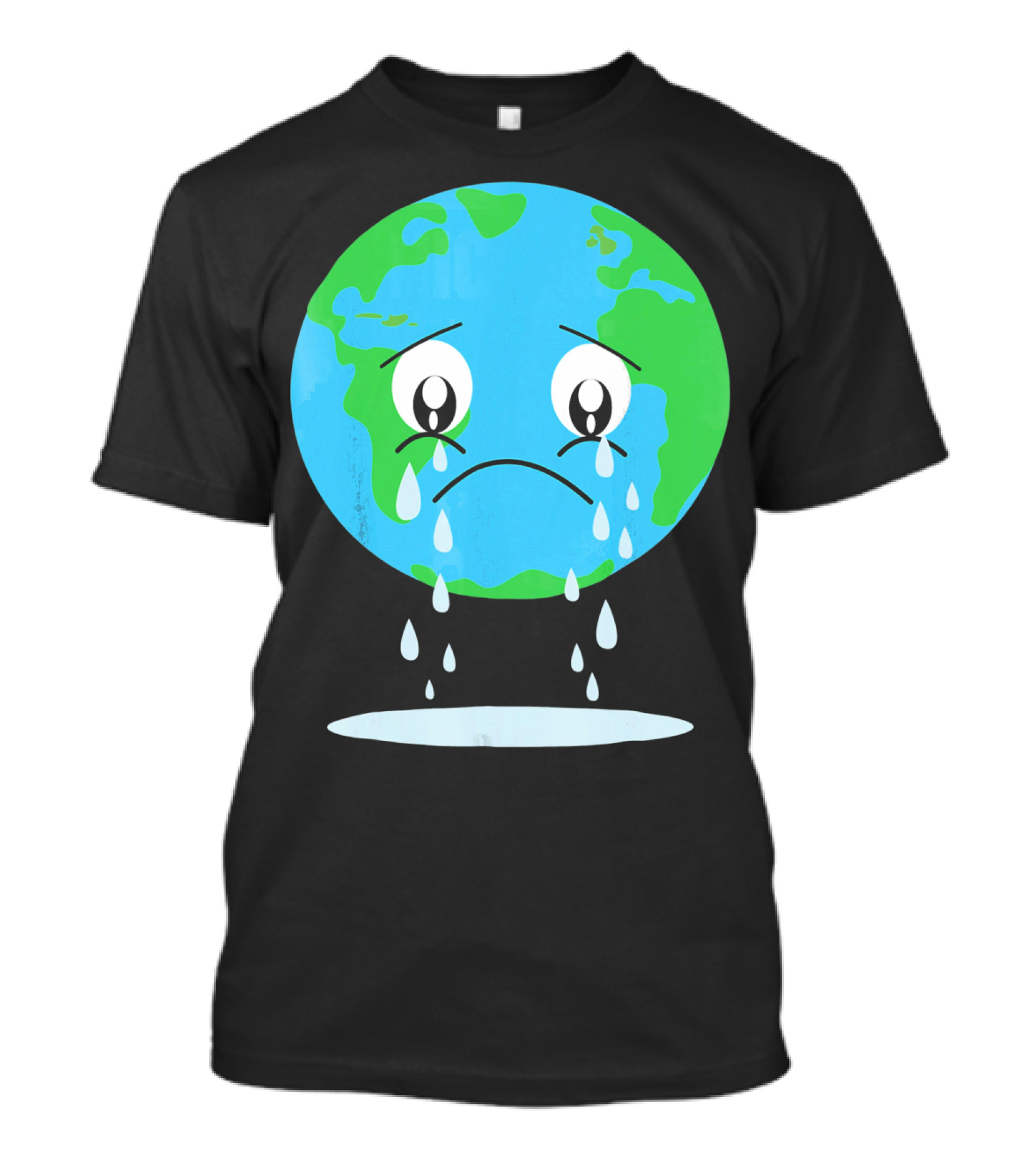Sad Earth Crying Environmental Green Planet T-Shirt