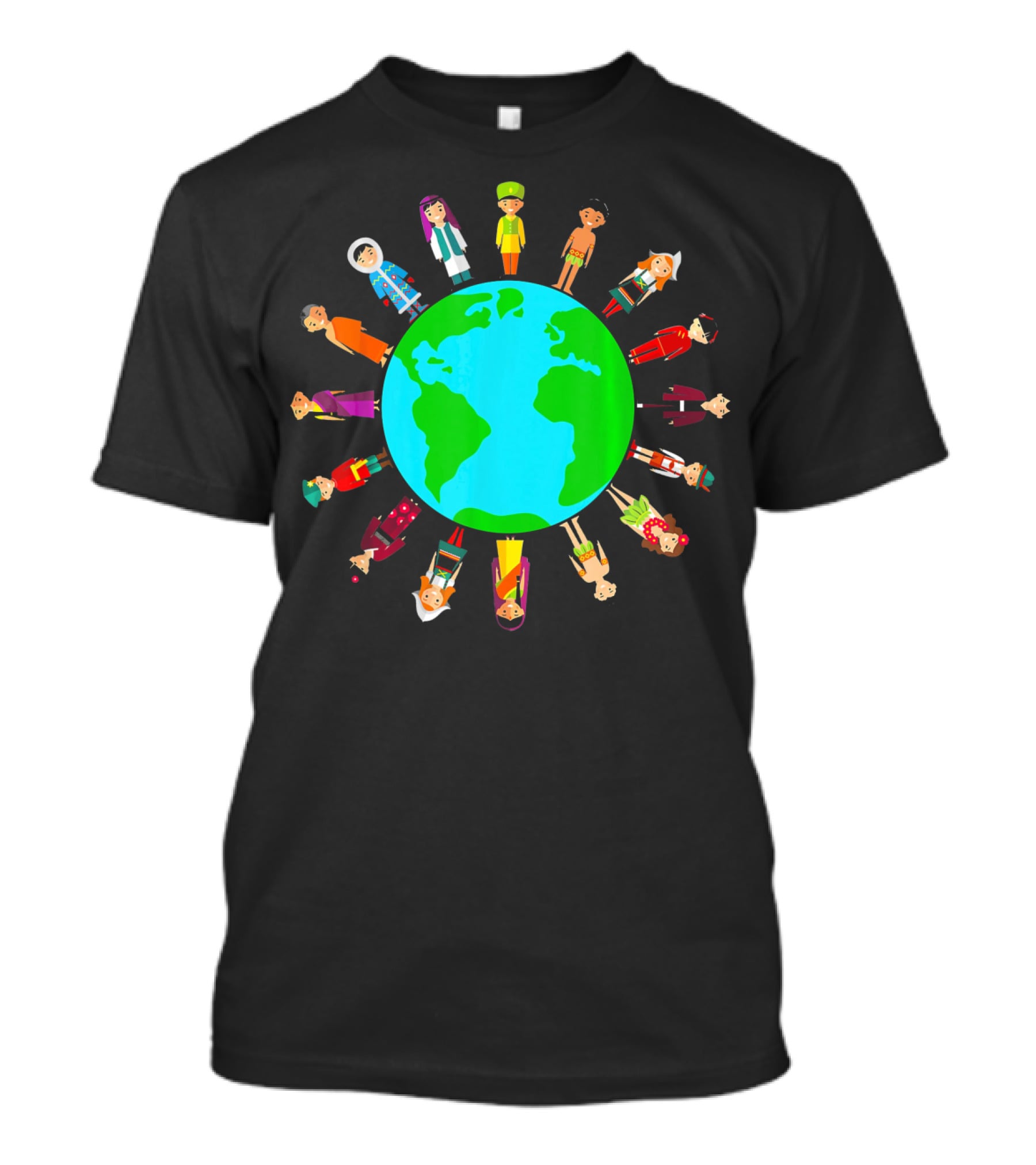 Happy Earth Day Global Unity With Diverse People Around The World T-Shirt
