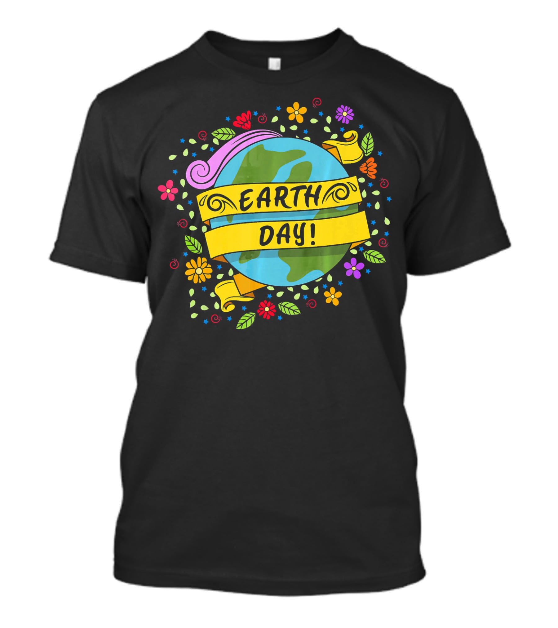 Earth Day Floral Planet Banner T-Shirt