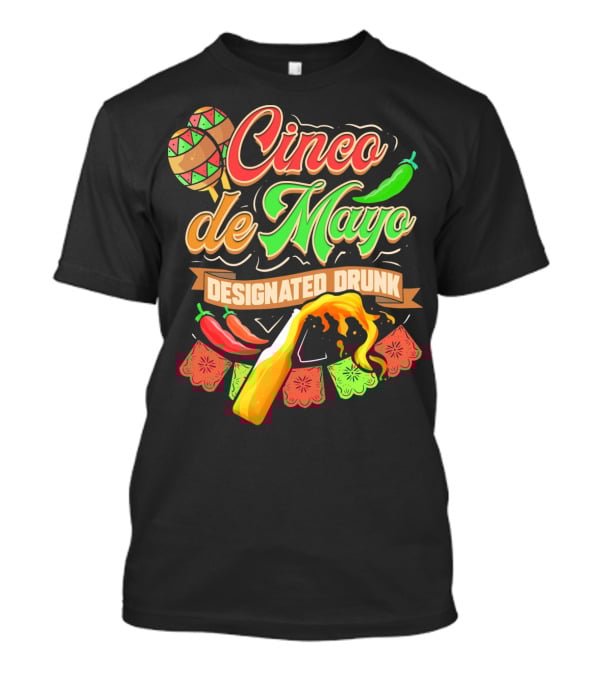 Cinco De Mayo Designated Drunk Peppers Beer Fiesta T-Shirt