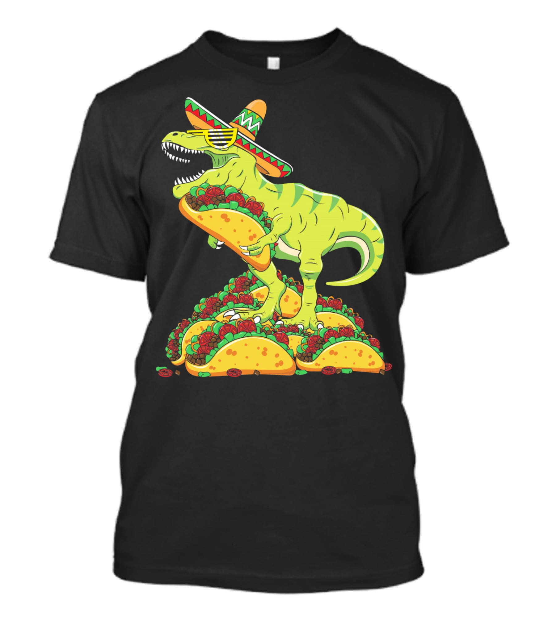 T Rex Sombrero Sunglasses Taco Cinco De Mayo Kids Boy T-Shirt