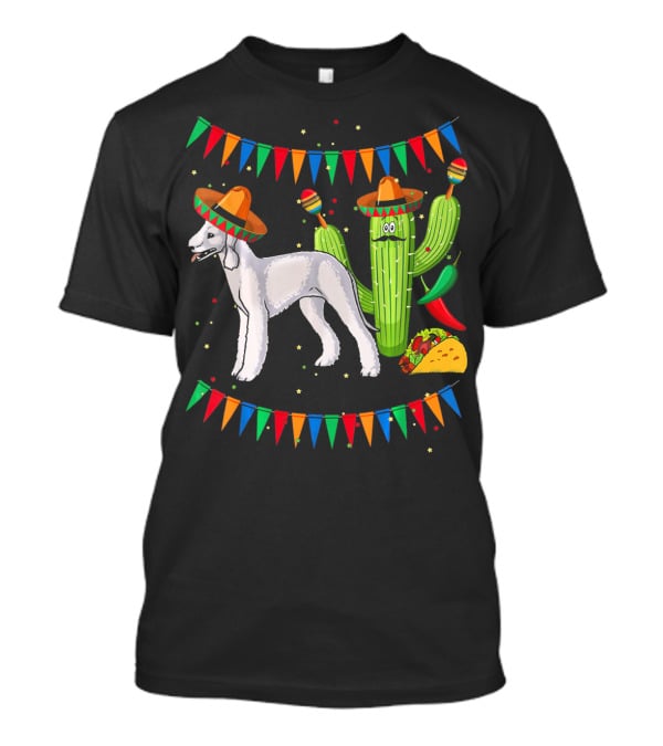 Sombrero Bedlington Terrier Dog Cactus Fiesta Mexico T-Shirt