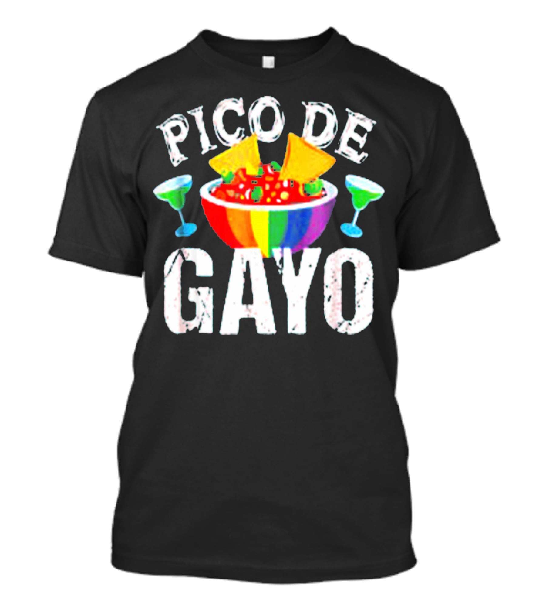 Pico De Gayo Rainbow Bowl With Margaritas T-Shirt