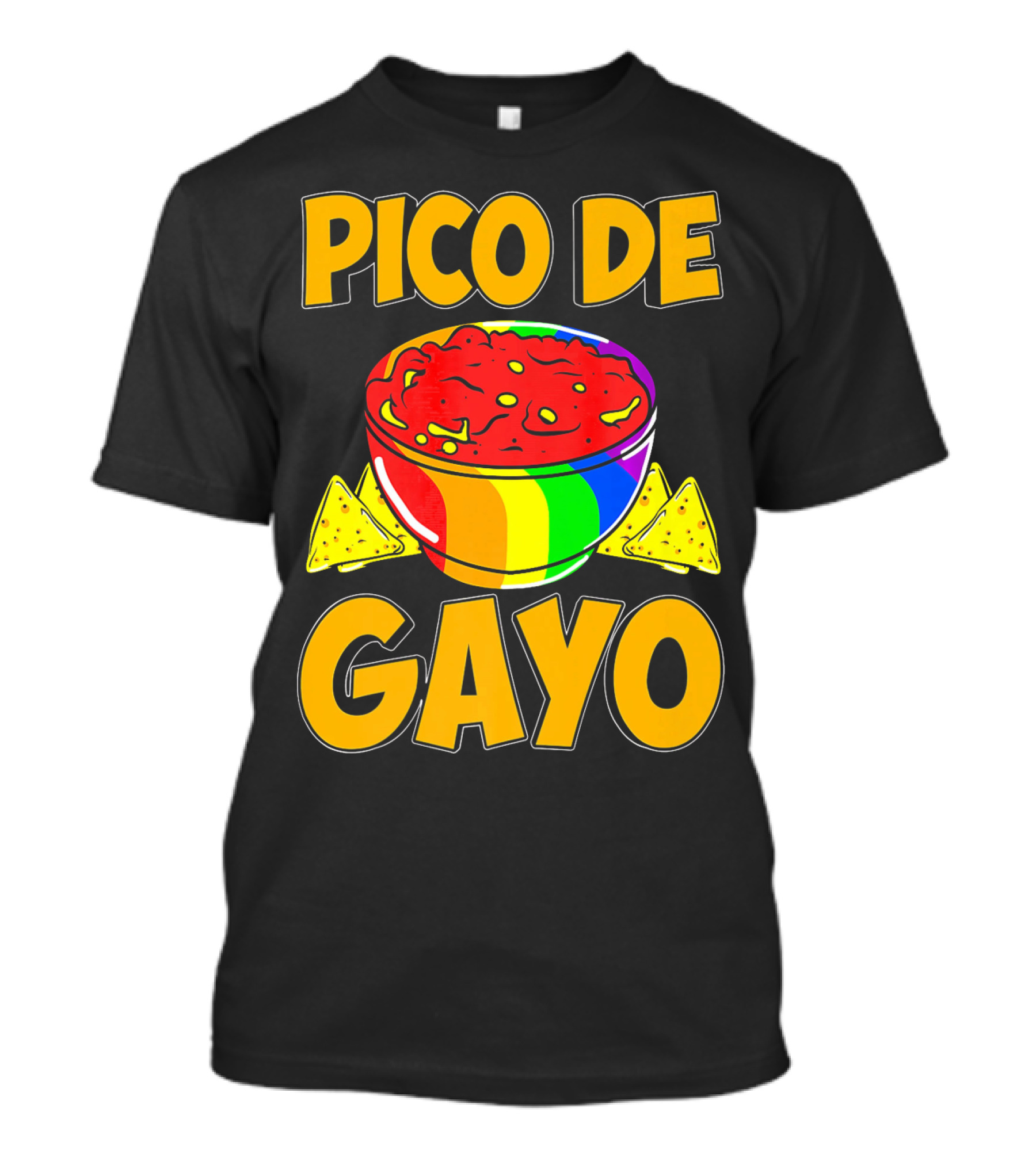 Pico De Gayo Cinco De Mayo Rainbow Salsa Bowl And Tortilla Chips T-Shirt