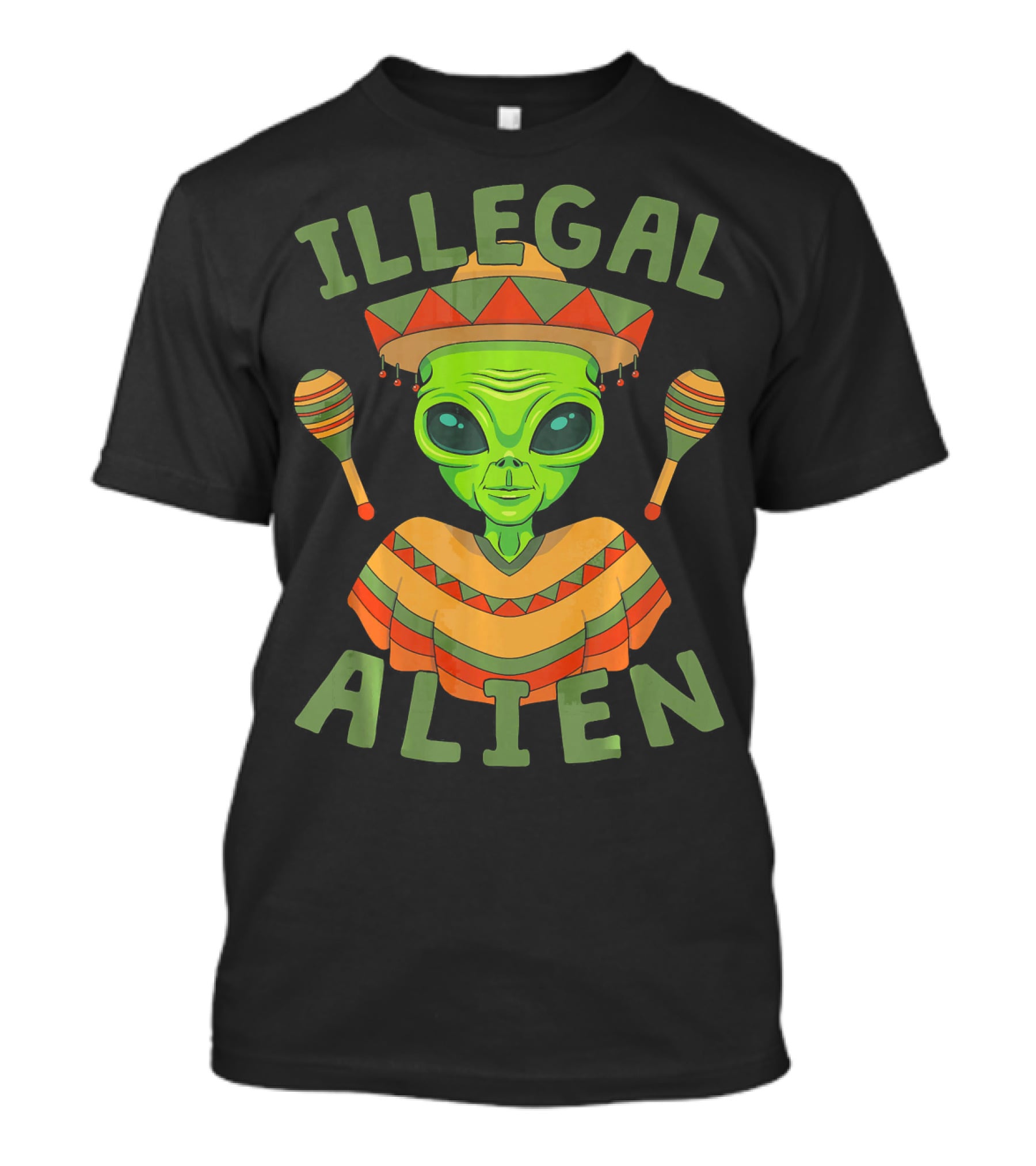 Illegal Alien In Sombrero With Maracas For Cinco De Mayo T-Shirt