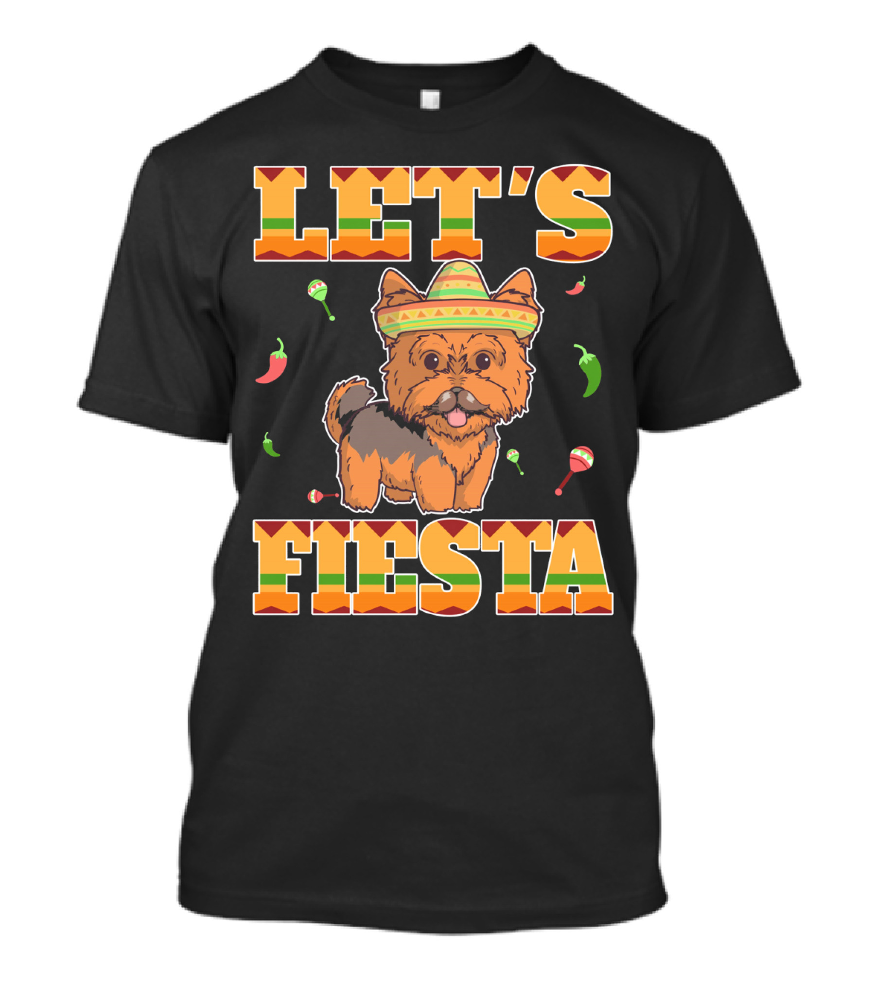 Let's Fiesta Yorkie Dog Cinco De Mayo T-Shirt