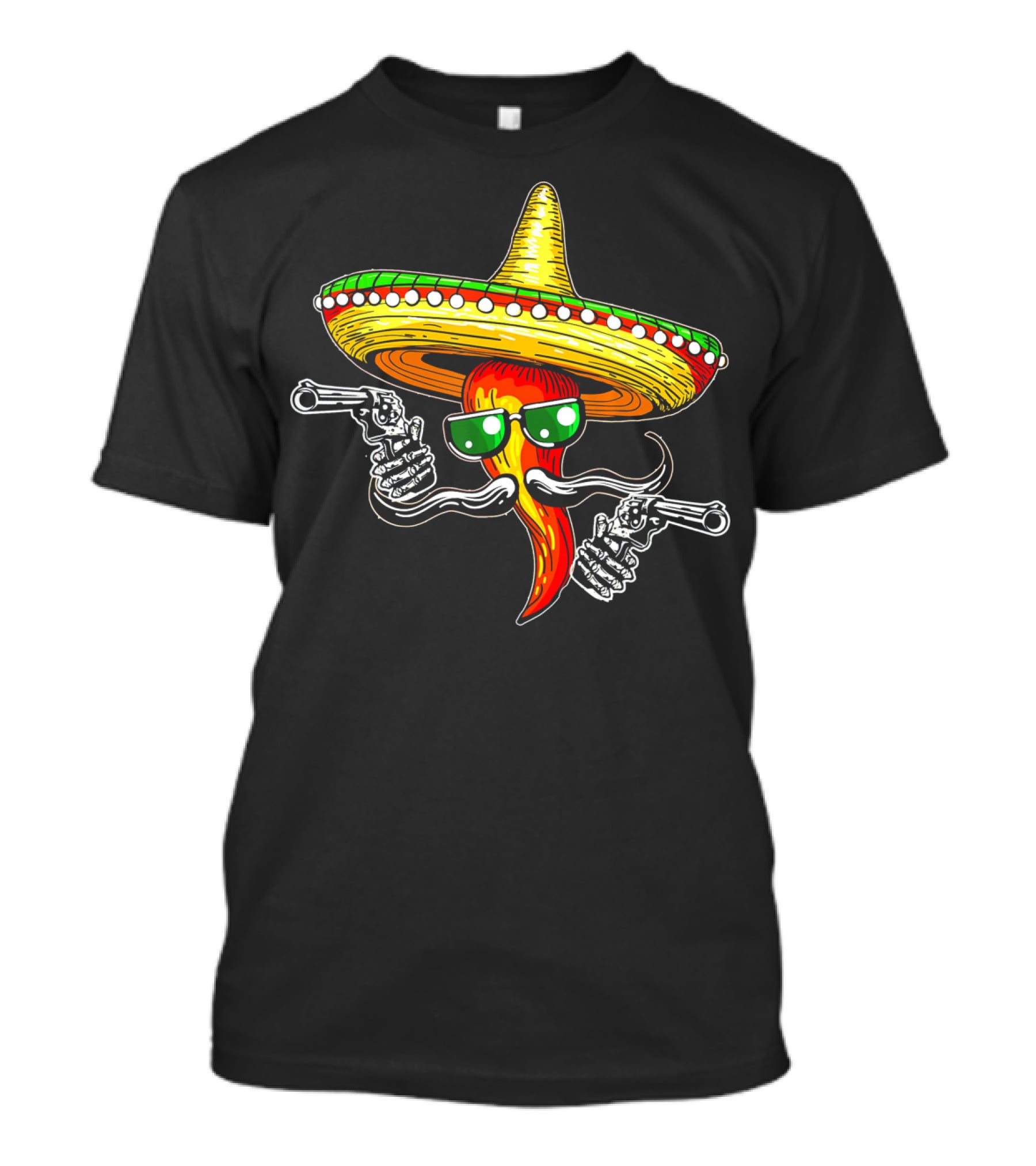 Sombrero Chili Gunslinger Cinco De Mayo Drinko Fiesta T-Shirt
