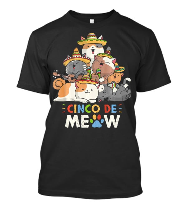 Cinco De Meow Cat Mariachi Lovers Fiesta T-Shirt