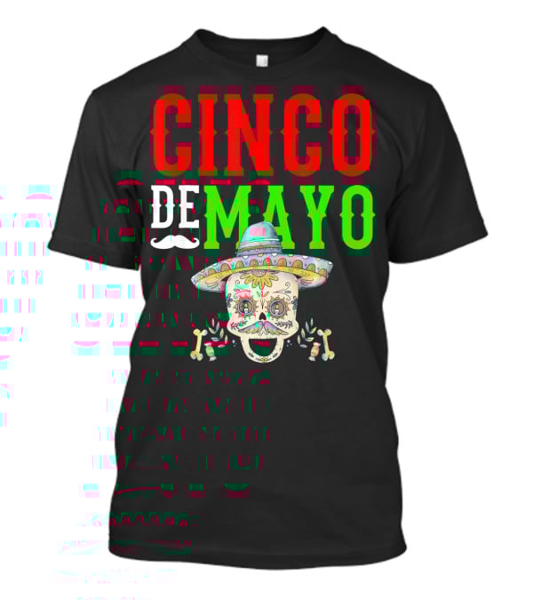 Cinco De Mayo Sugar Skull Sombrero T-Shirt