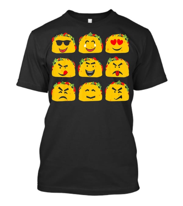 Cinco De Mayo Taco Emoji Faces Mexican Fun T-Shirt