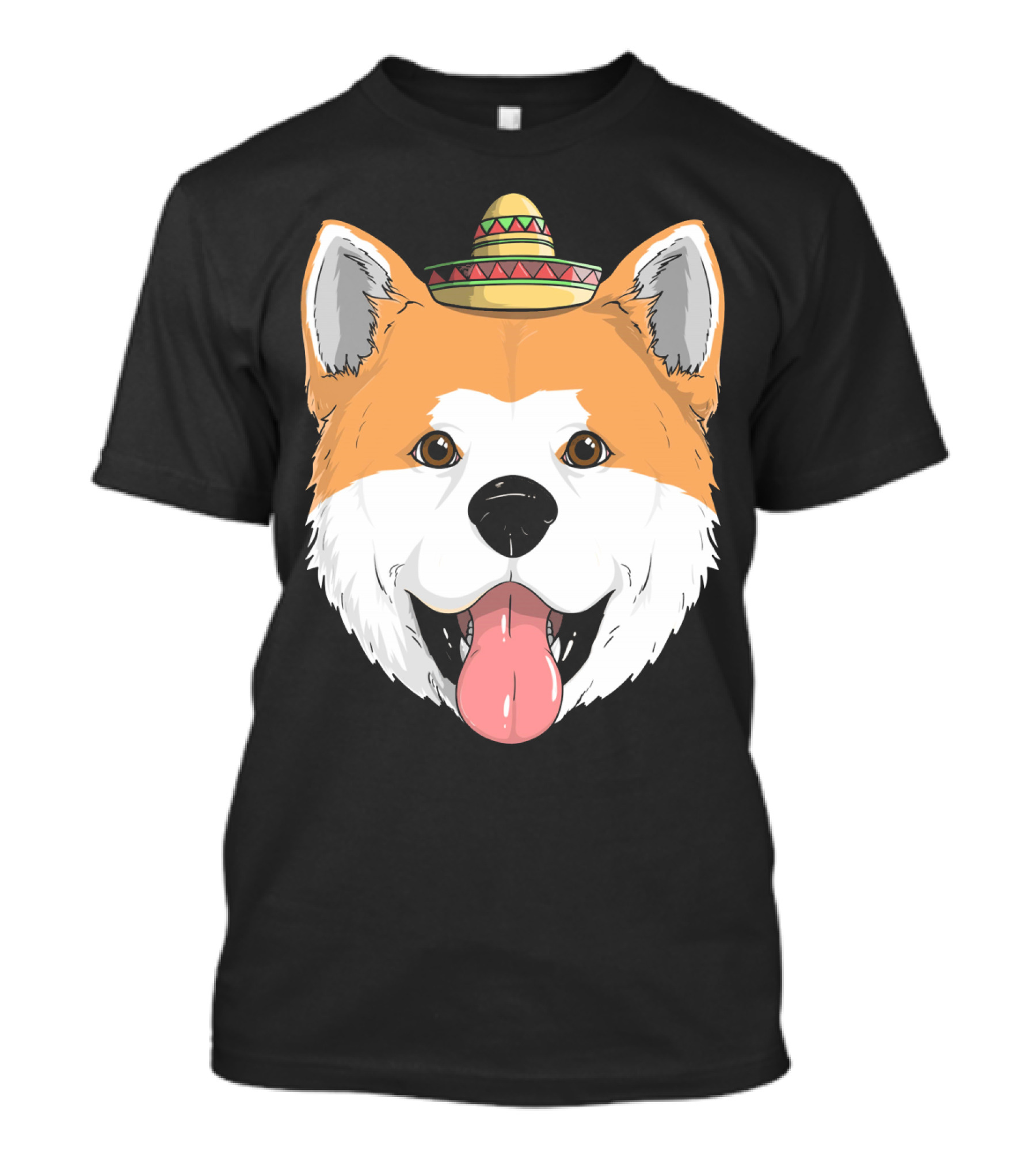 Akita Dog Sombrero Cinco De Mayo Fiesta T-Shirt