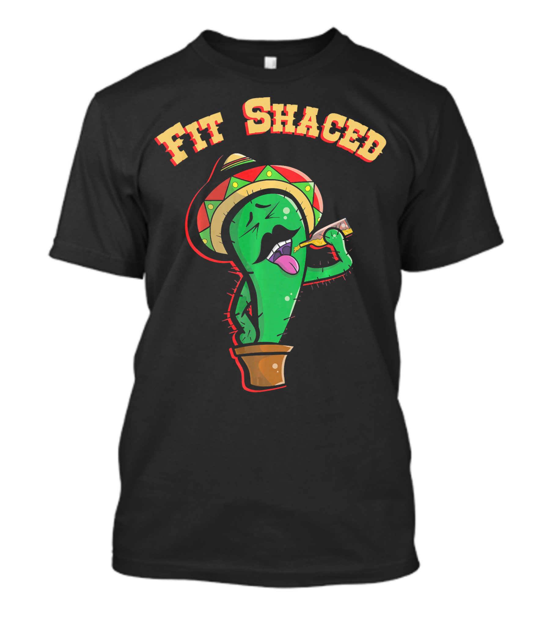 Fit Shaced Funny Cactus Drinking Tequila Cinco De T-Shirt