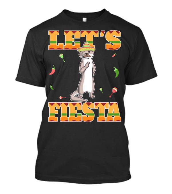 Let's Fiesta Otter Sombrero Maracas Peppers Cinco De Mayo Mexican T-Shirt
