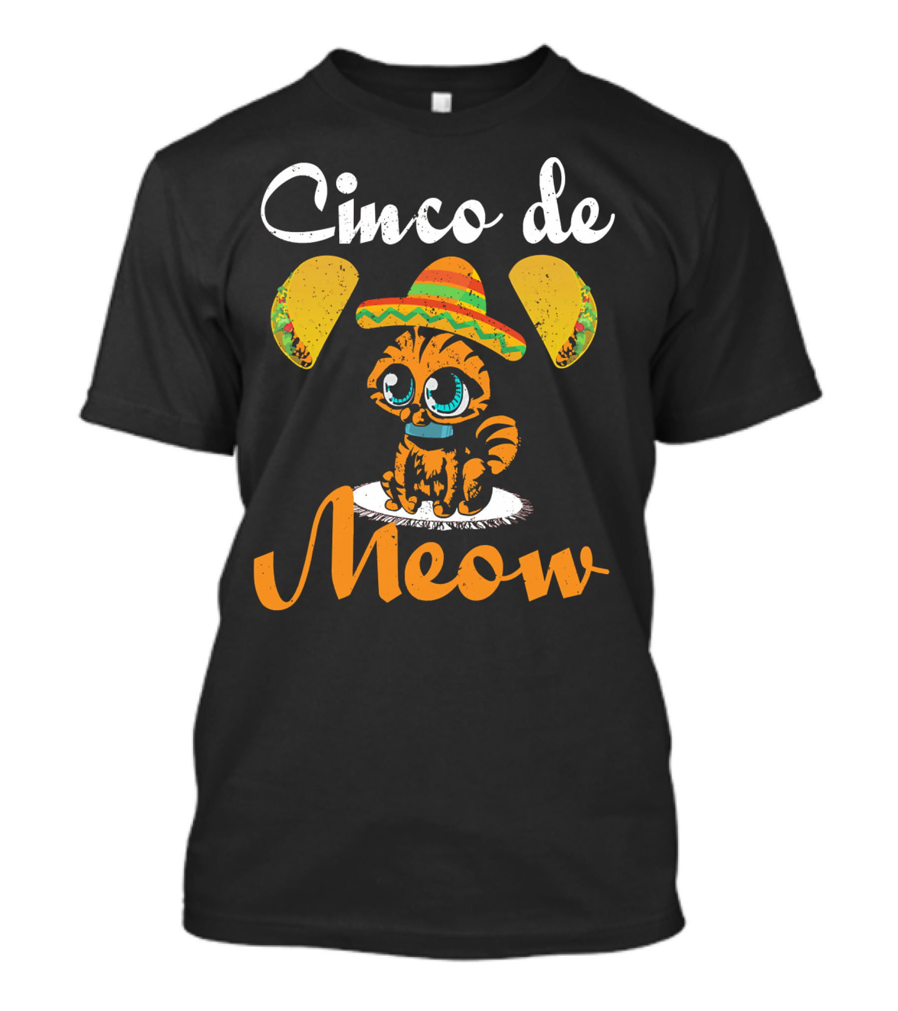 Cinco De Meow Cat Sombrero Taco T-Shirt