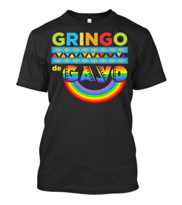 Mens Gay Gringo De Gayo Funny Cinco De Mayo LGB Rainbow T-Shirt