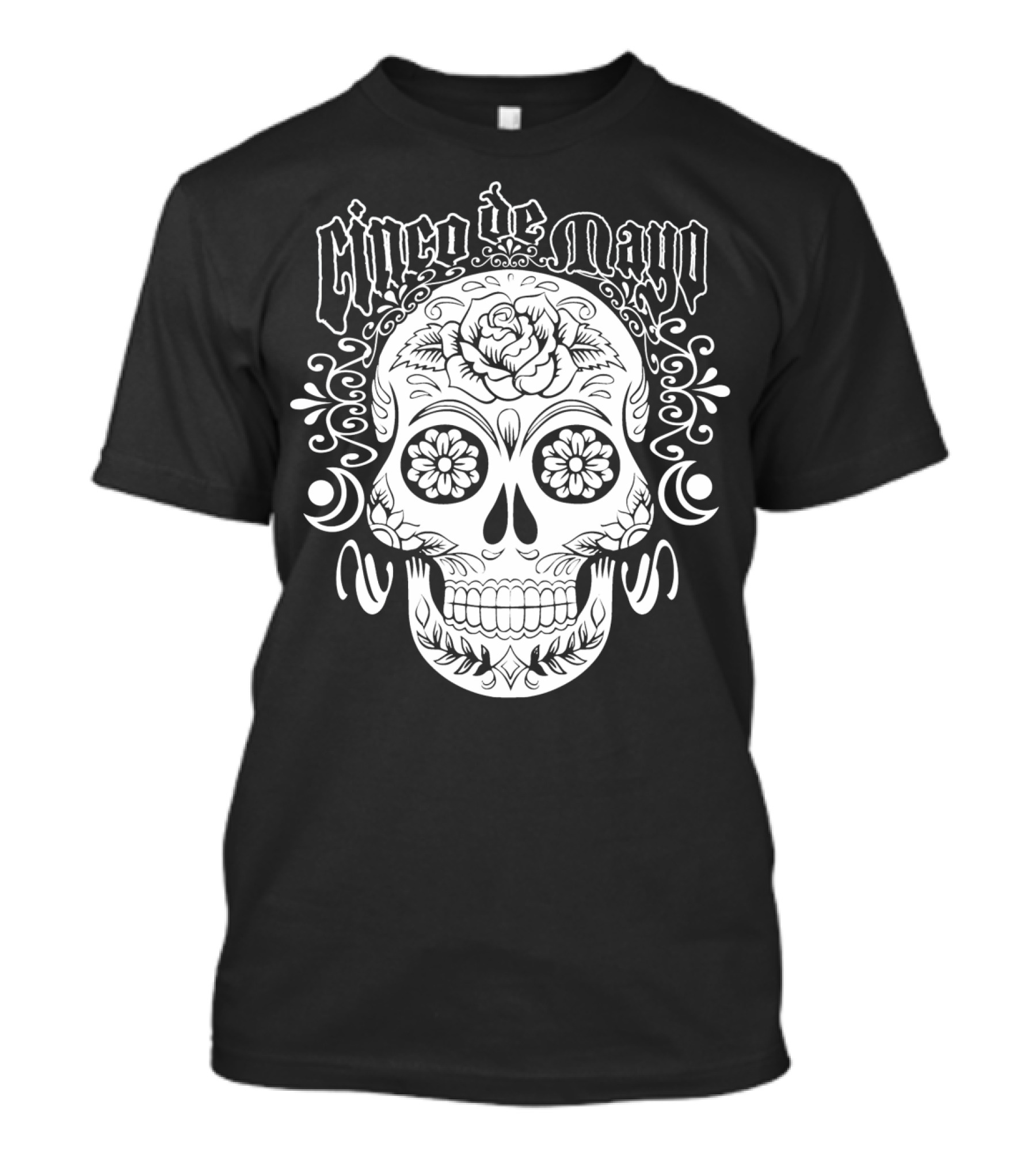 Cinco De Mayo Sugar Skull With Floral Decorations T-Shirt