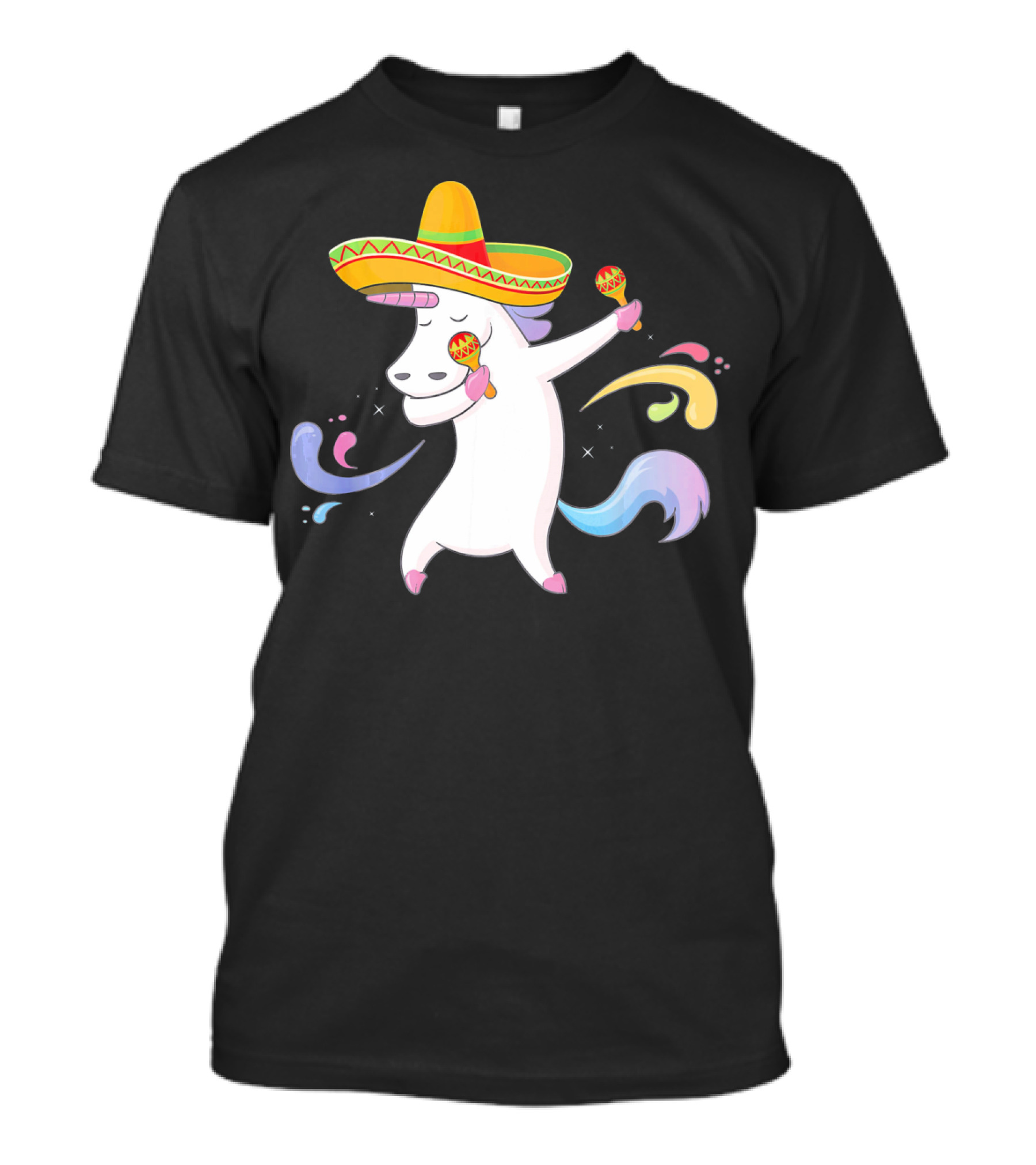Cinco De Mayo Unicorn With Sombrero And Maracas T-Shirt