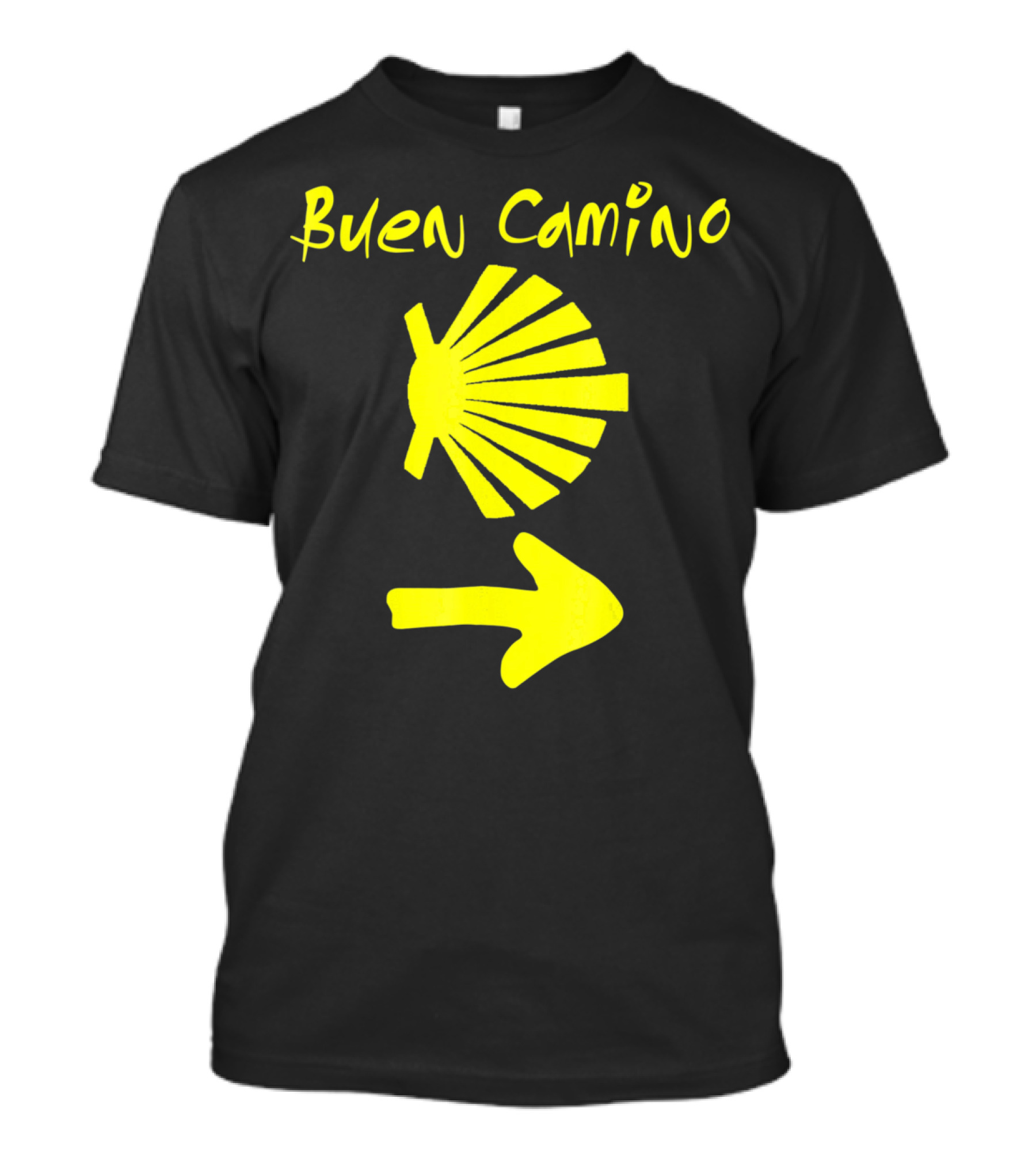 Buen Camino Santiago Yellow Shell Arrow T-Shirt