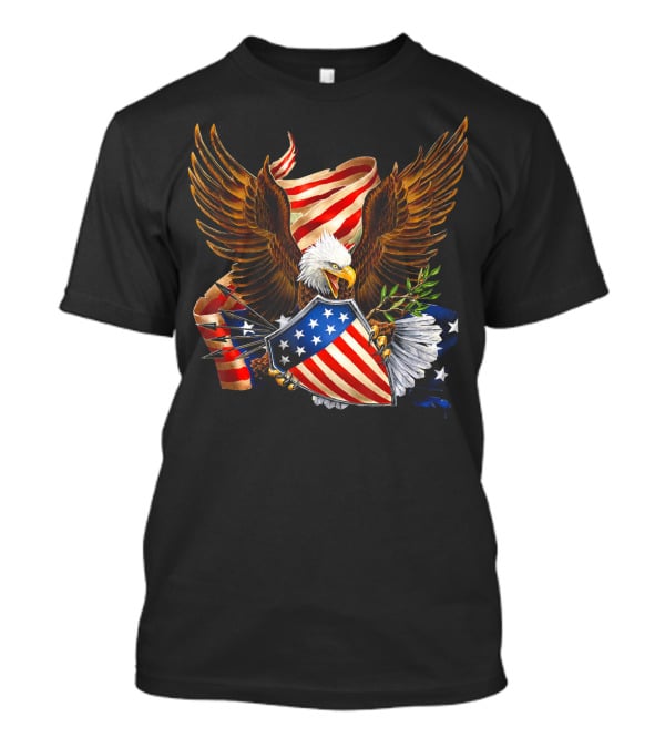 American Patriotic Eagle With Shield Arrows And Stars T-Shirt