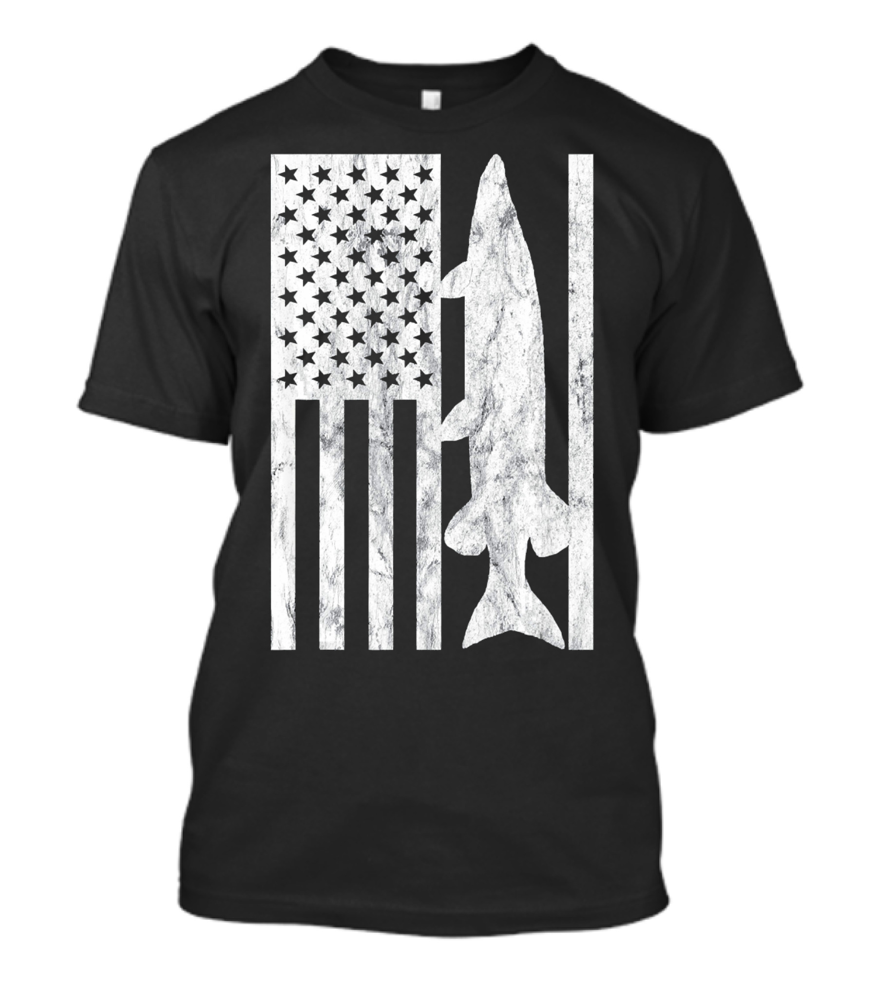 American Flag Musky Fishing T-Shirt