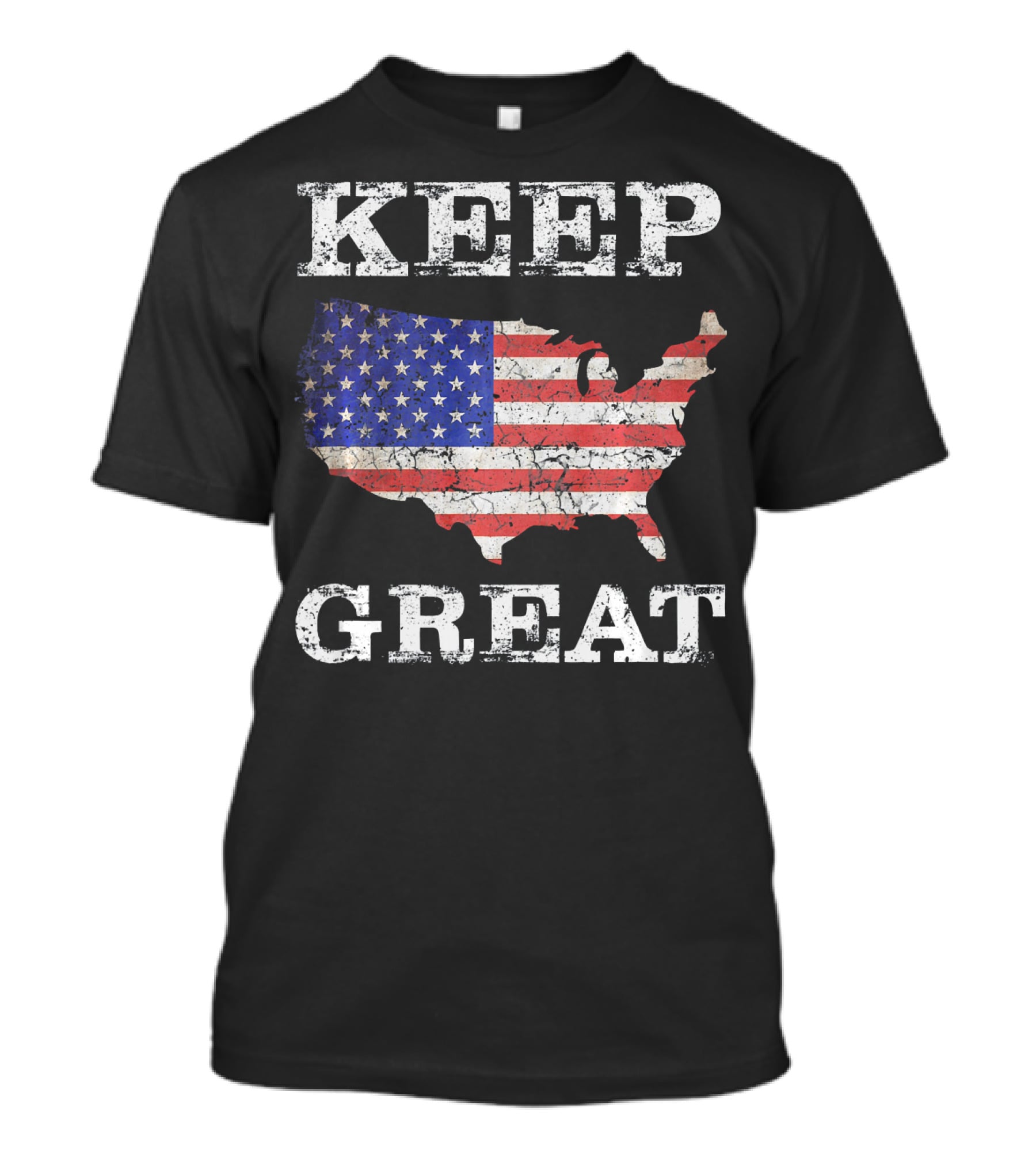 Keep America Great Vintage Patriot Map Flag T-Shirt