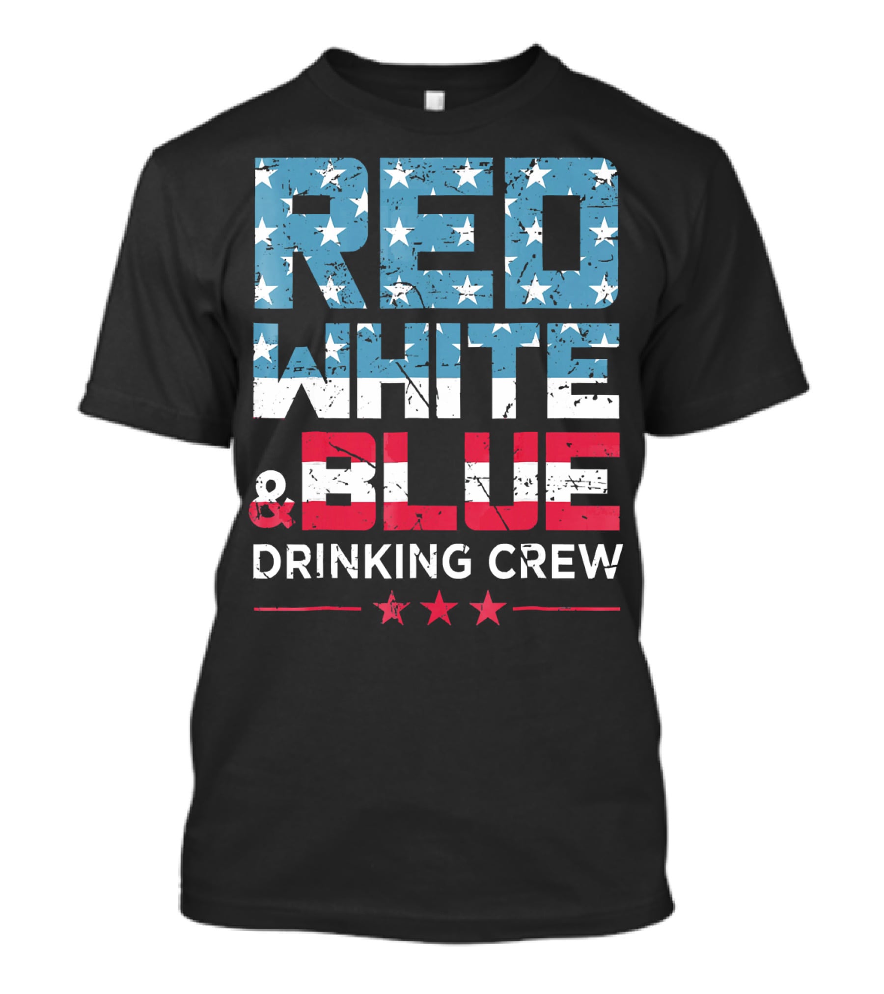 RED WHITE And BLUE DRINKING CREW T-Shirt