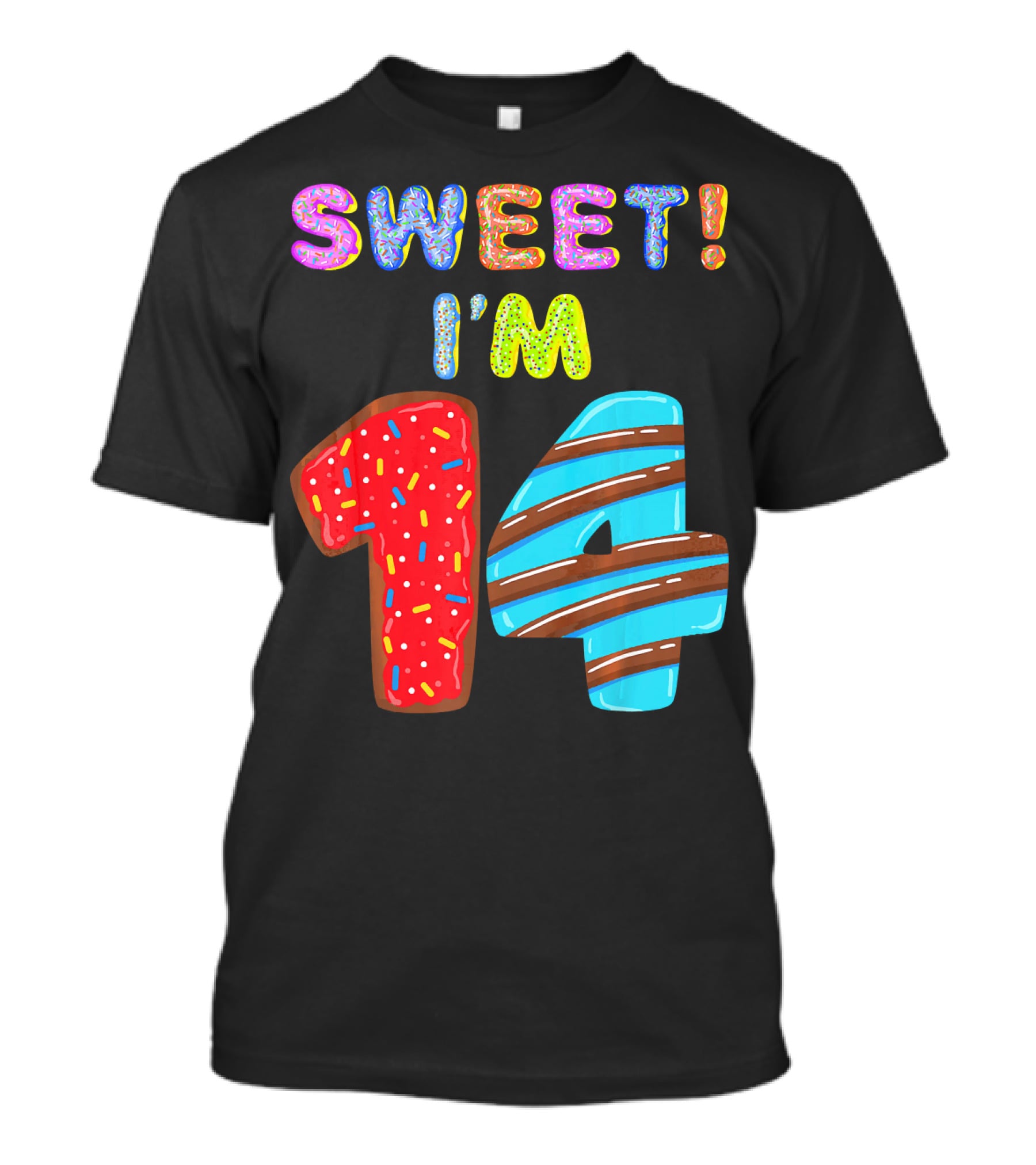 Sweet I'm 14 Birthday Donut Sprinkles Fun T-Shirt