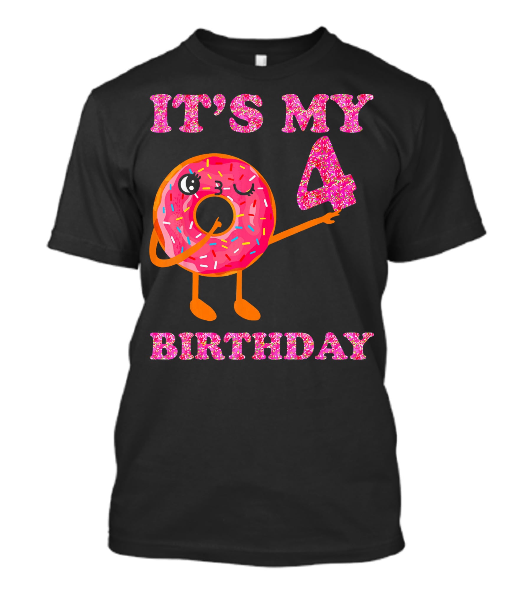 It's My 4 Birthday Fun Kids Sweet Donut T-Shirt