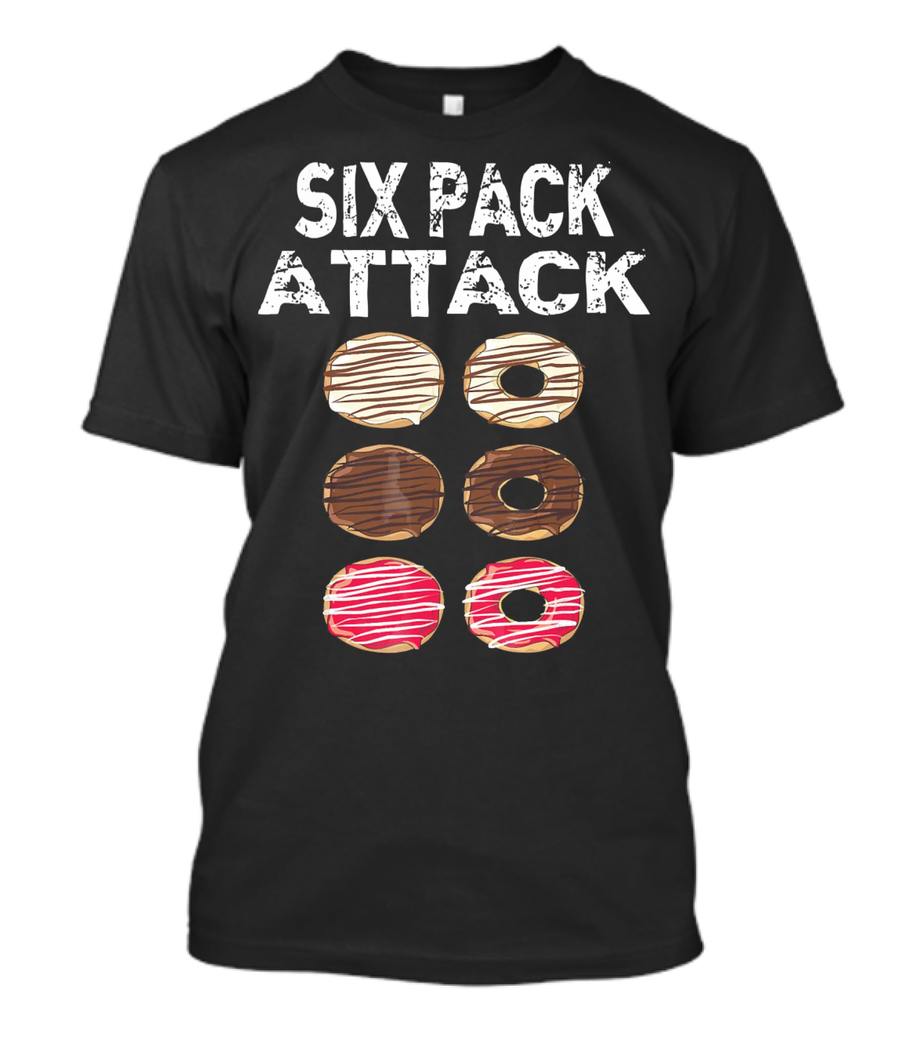 Six Pack Attack Donut Lover Funny Donut Eater T-Shirt
