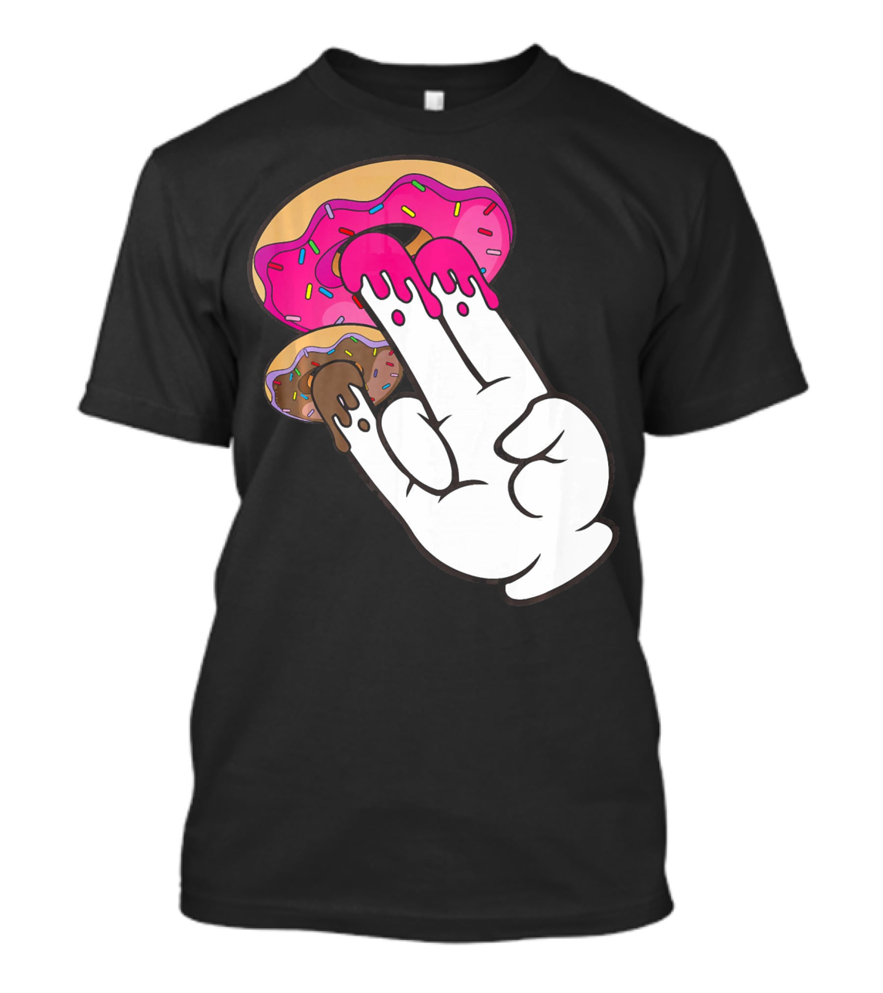 Funny Donuts With The Shocker Hand Gesture And Sprinkled Frosting T-Shirt