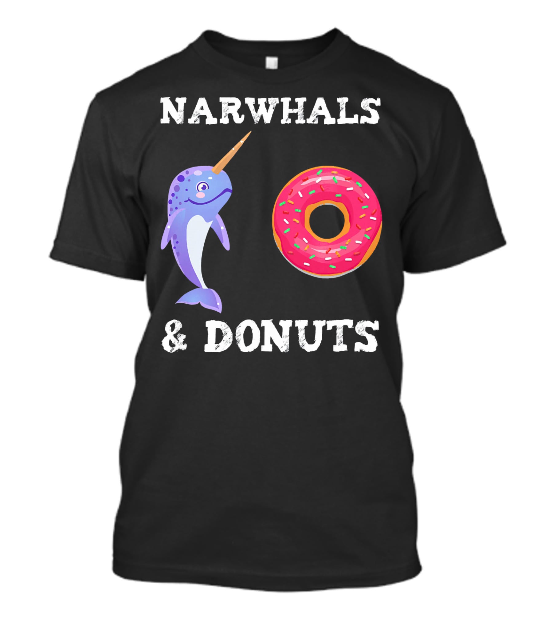 Narwhals And Donuts Funny Doughnut Combo T-Shirt