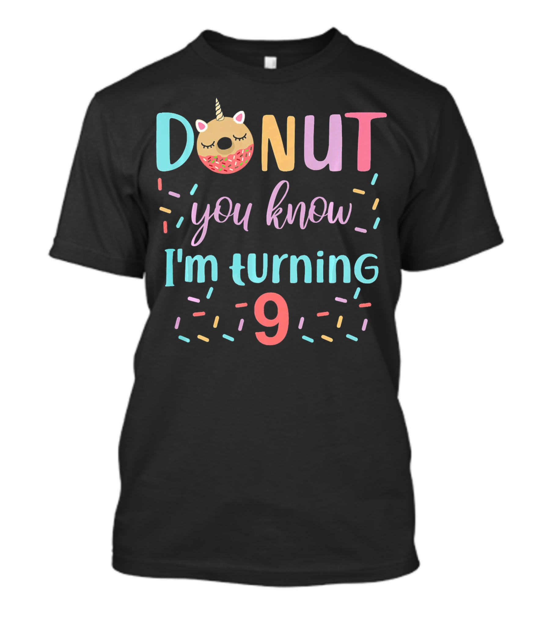 Donut You Know I'm Turning 9 Unicorn Party T-Shirt