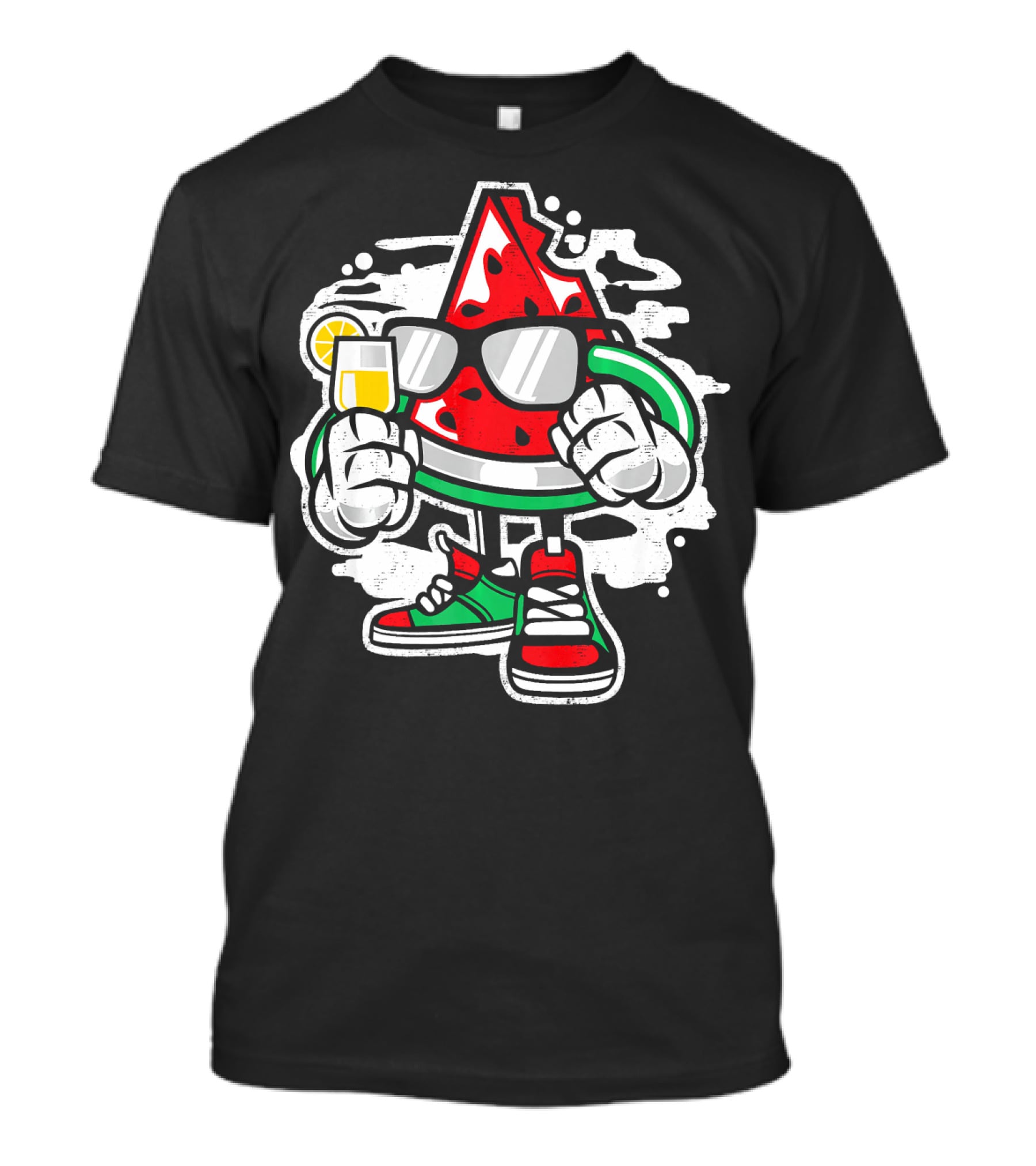 Funny Watermelon Sunglasses Juice Sneakers T-Shirt
