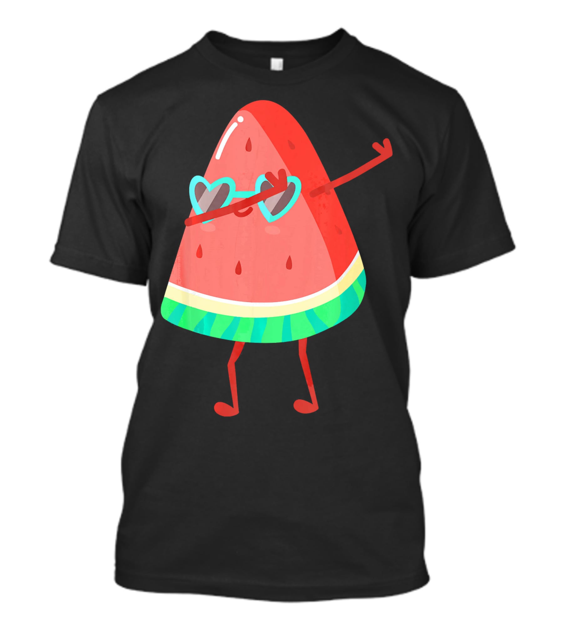 Dabbing Watermelon Wearing Heart Sunglasses Fruit Lover T-Shirt