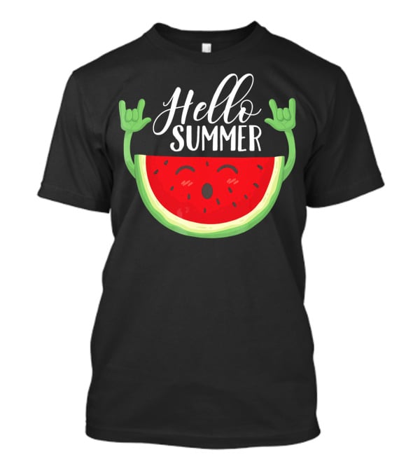 Hello Summer Watermelon Rock And Roll Mood T-Shirt
