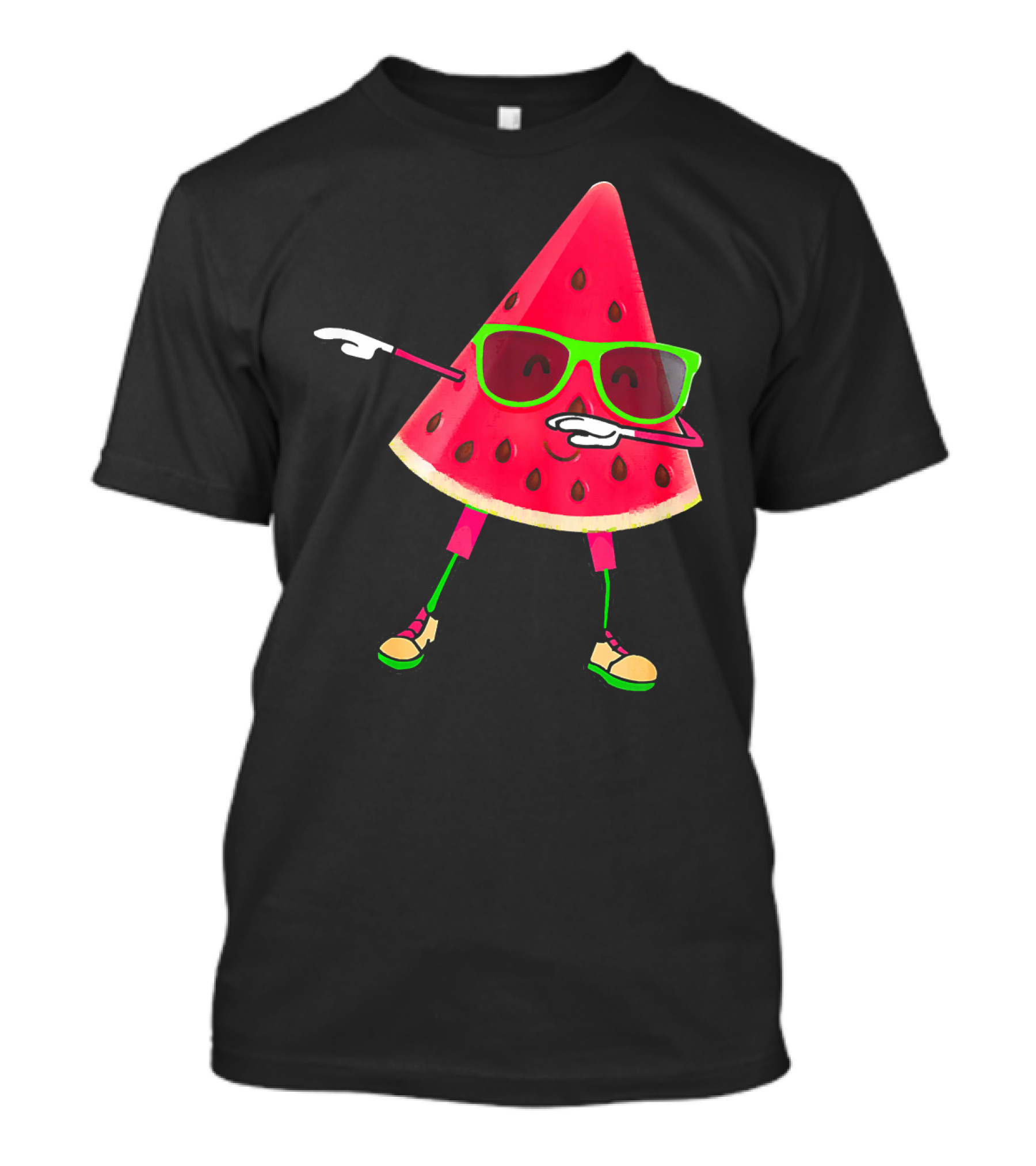 Dabbing Watermelon Funny Watermelon Slice With Sunglasses T-Shirt