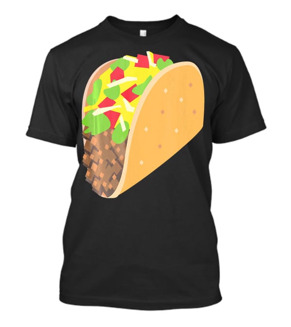 Emoji Taco Tuesday Mexican Tex Mex Torti Pixelated T-Shirt