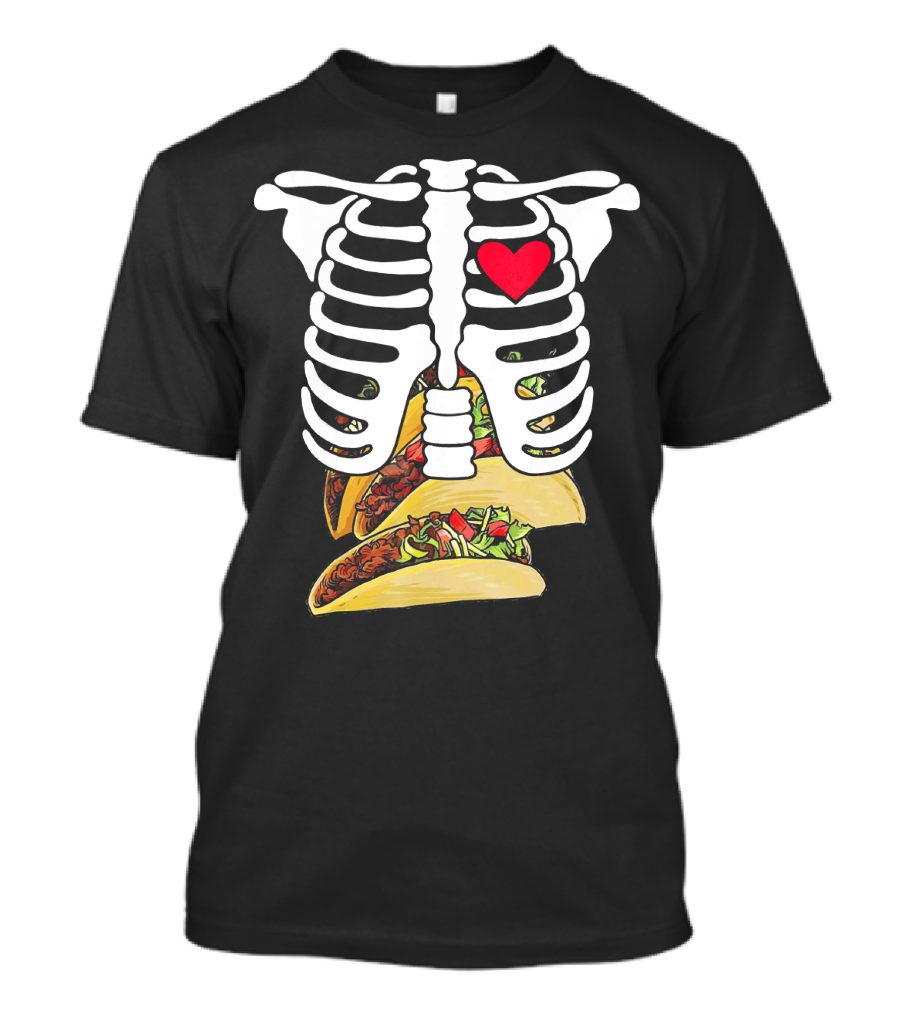 Halloween Funny Skeleton Heart Tacos T-Shirt