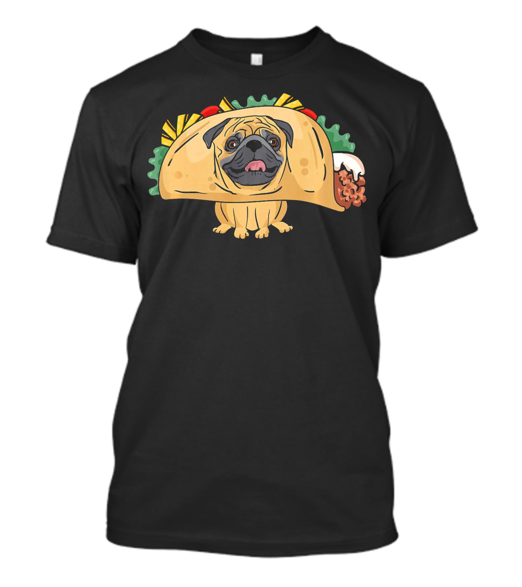 Funny Pug Taco Life Dog Fusion Humor T-Shirt