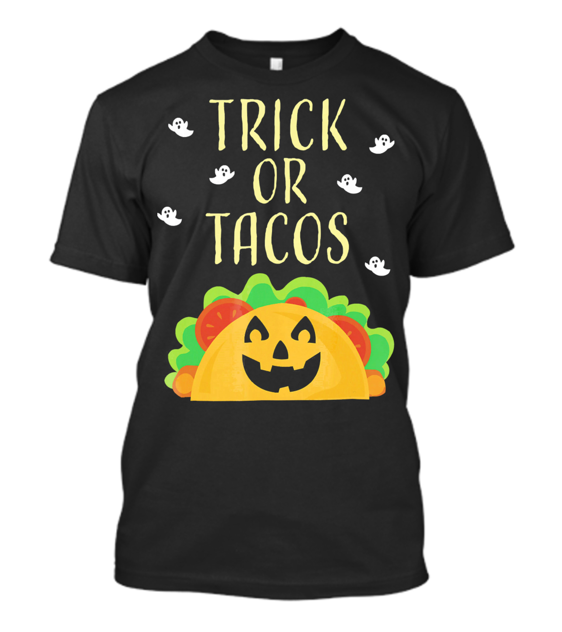 Trick Or Tacos Halloween Ghosts With Smiling Taco T-Shirt