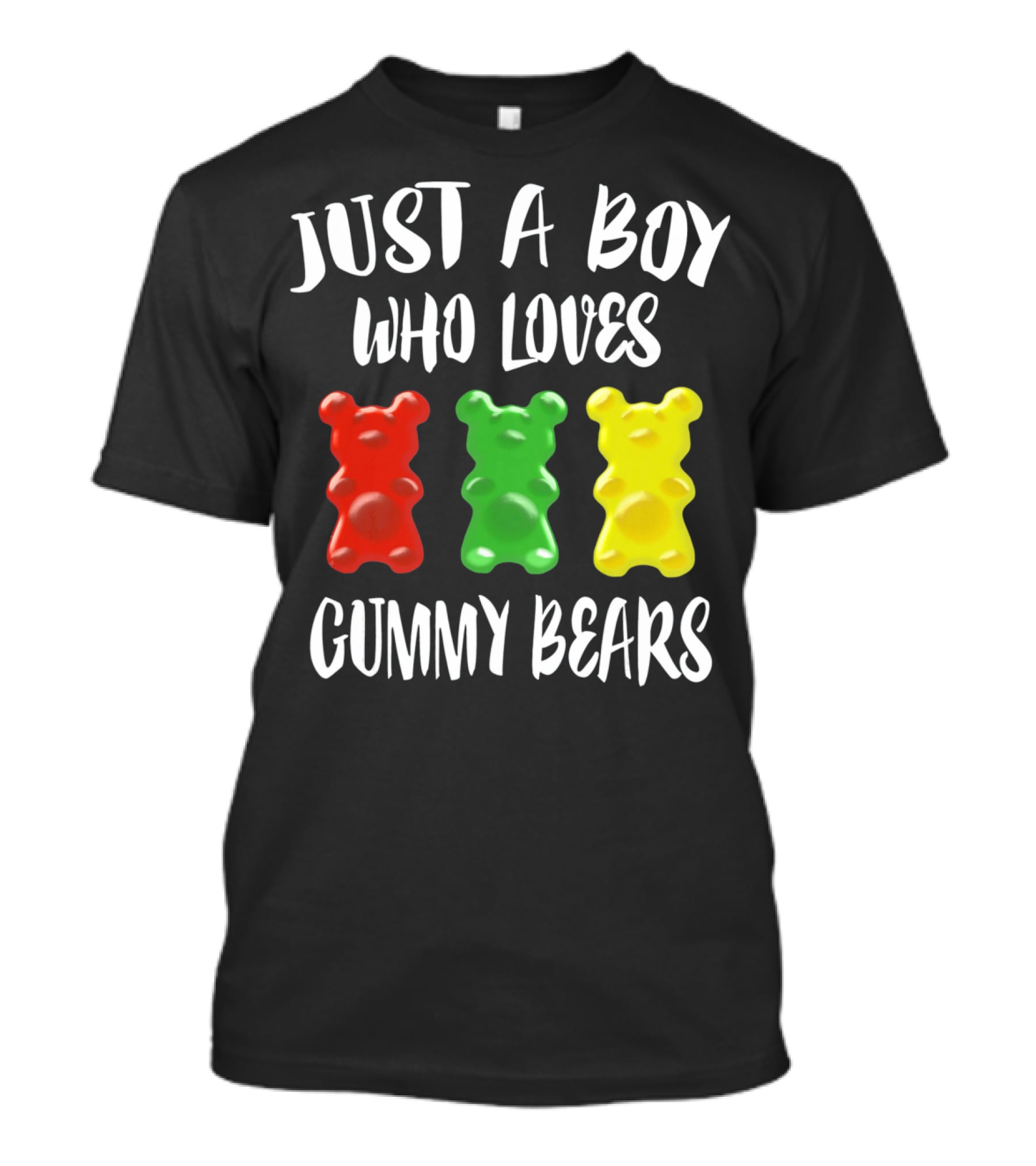 Just A Boy Who Loves Gummy Bears Red Green Yellow Bears T-Shirt