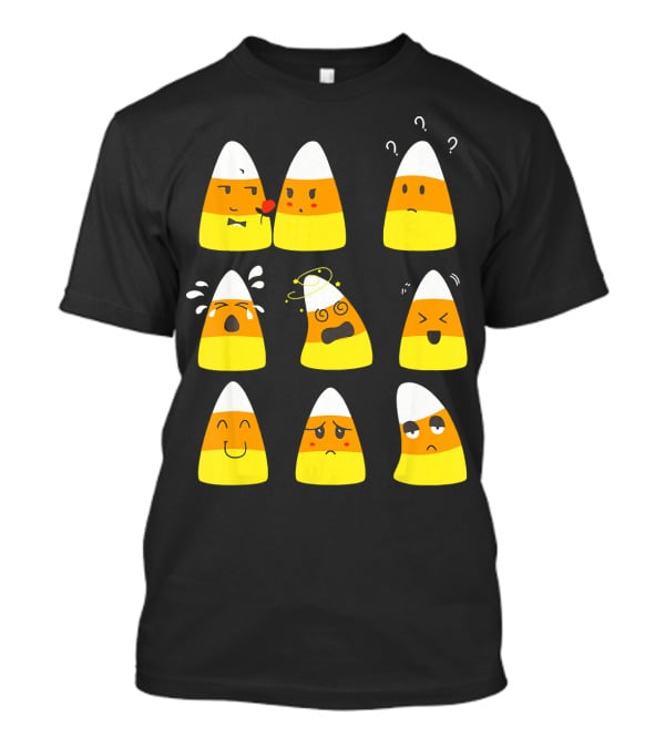 Candy Corn Emoticons Expressive Faces T-Shirt