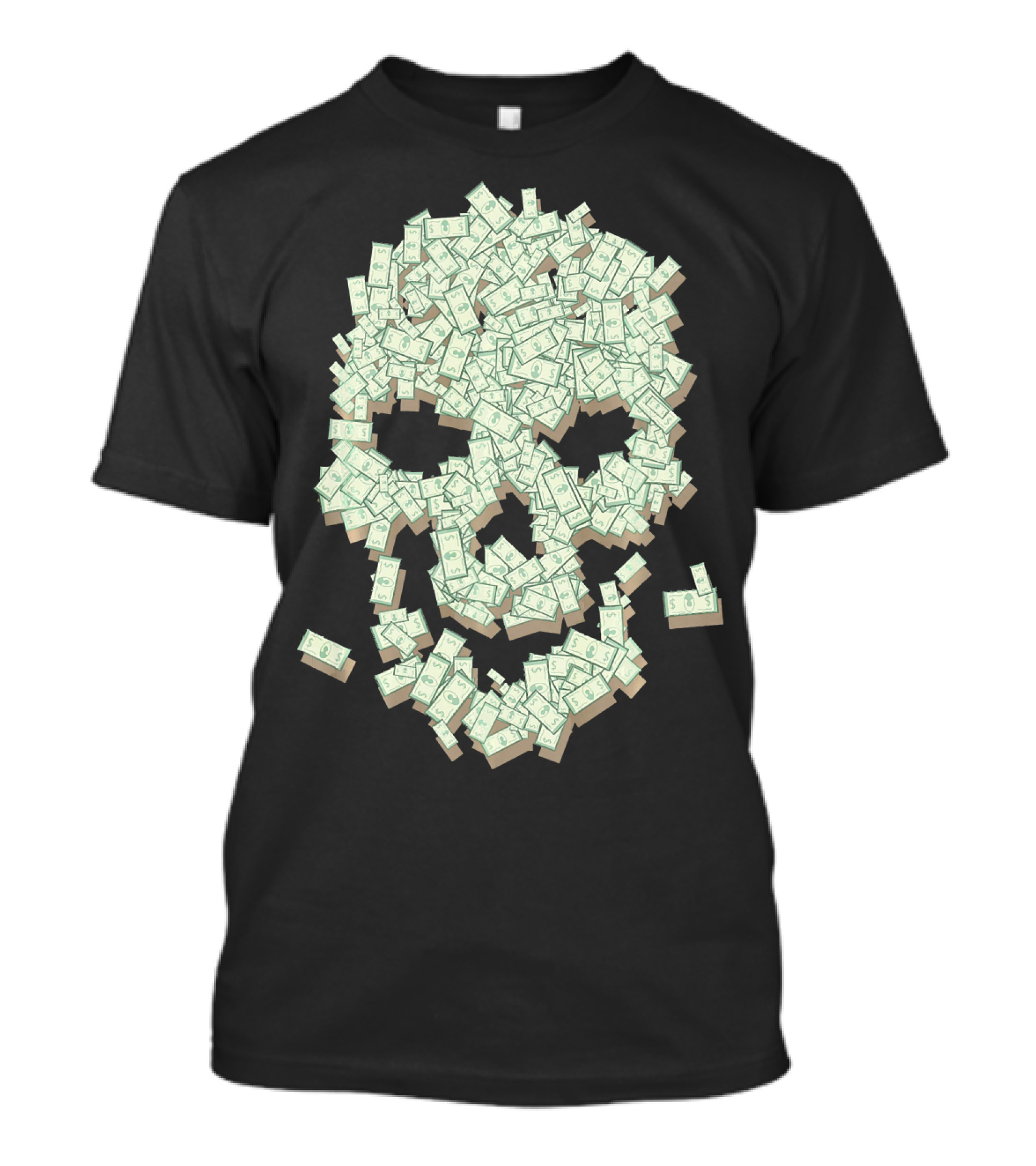 Dollar Skull Skeleton Money Stack T-Shirt