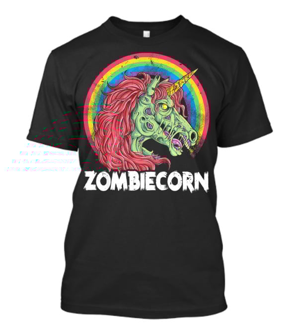 Zombiecorn Unicorn Zombie Rainbow T-Shirt
