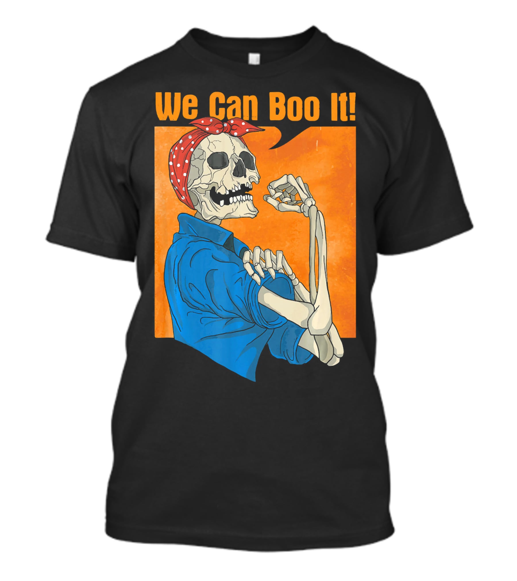 Funny Halloween Vintage Skeleton Rosie The Riveter We Can Boo It T-Shirt